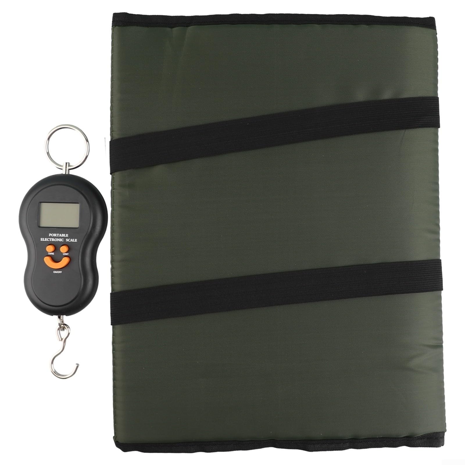 Tapis d'atterrissage pliable pour la pêche à la carpe avec balance numérique, kit de protection léger pour pêcheurs à la ligne (noir)