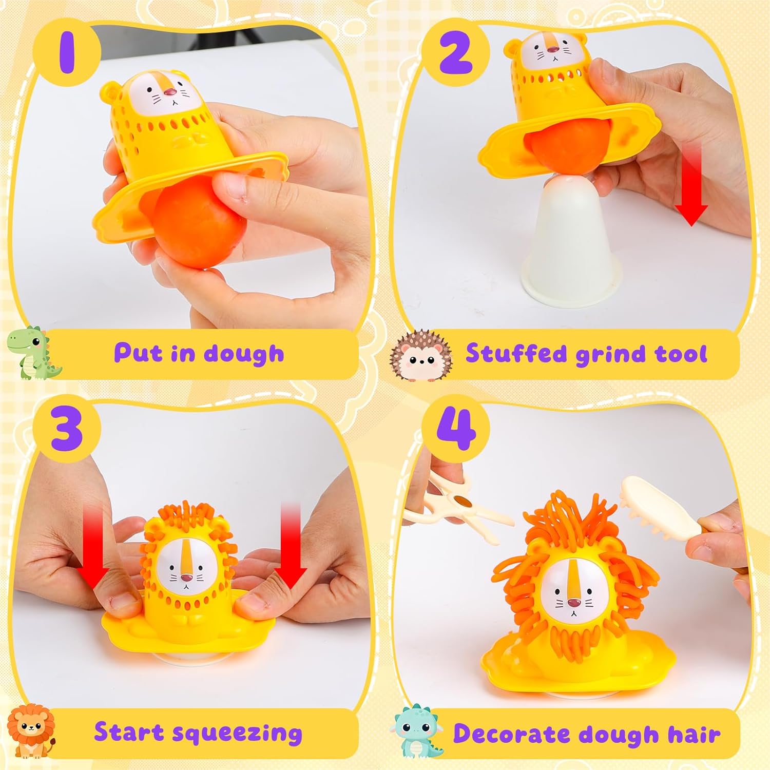 Play Color Dough Set for Kids Ages 2-4, 16PCS Hair Salon Dough, Non-Toxic 2 oz. Cans, Art Crafts Haircut Play Toys for Girls Boys 4-8, Play Barber Doh Set, Back to School Gifts, Prizes, & Party Favors