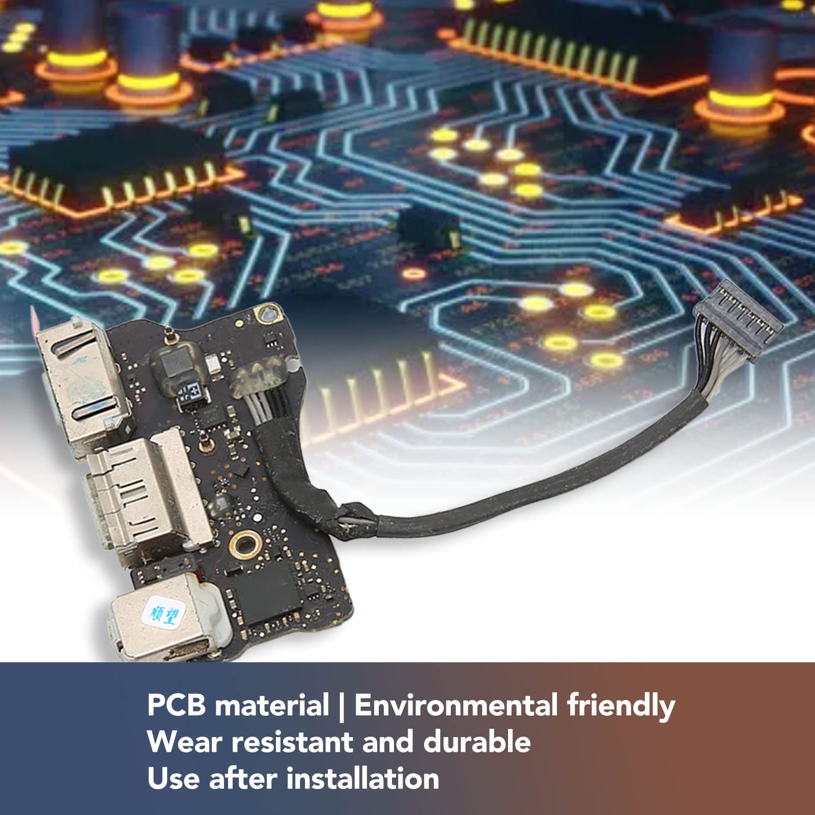 Płyta DC IN Jack IO Materiał PCB Wymienna Płyta USB do Laptopa z Systemem Operacyjnym A1466 MD761 2013-2015, Trwała i Kompaktowa, łatwa Instalacja