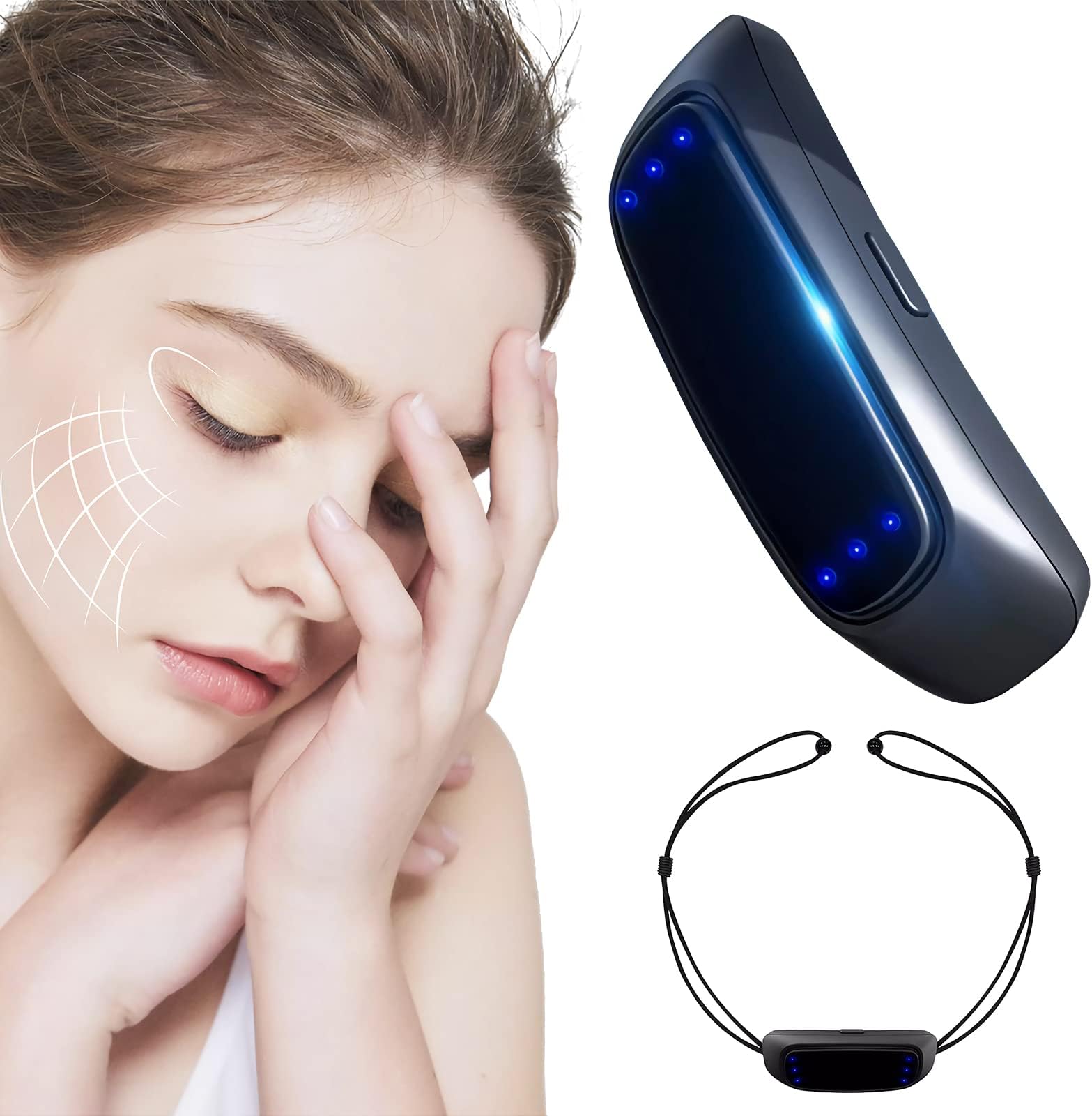 Ubitree Face Massager, Electric Sleeping V-Face Beauty Device Double Chin Reducer Vibration Massager for Skin Tightening Face Sculpting, Portable V-Face Shaping Massager Gift for Women Girls