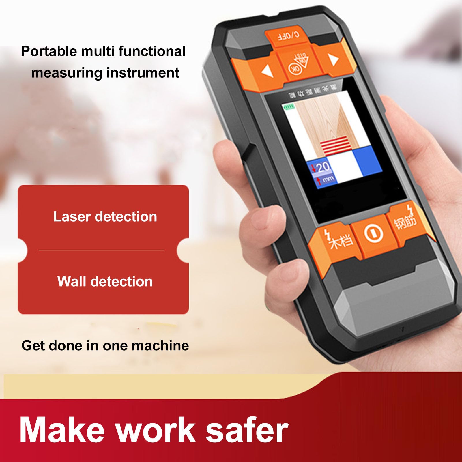 Socobeta Buscador de Pernos, Escáner de Pared, Detector Electrónico con Chip Sensor Mejorado para Localizar Pernos, Tuberías de Metal, Cables de CA Vivos