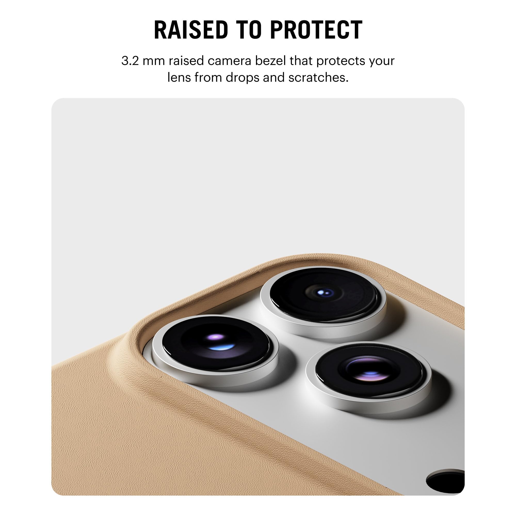 DailyObjects iPhone 17 Pro Stack Leatherette Case Cover | Compatible with MagSafe | Camera & Body Protection | Scratch Proof | Dual Hybrid Protection | Wireless Charging - Dune Beige — Amazon image 3