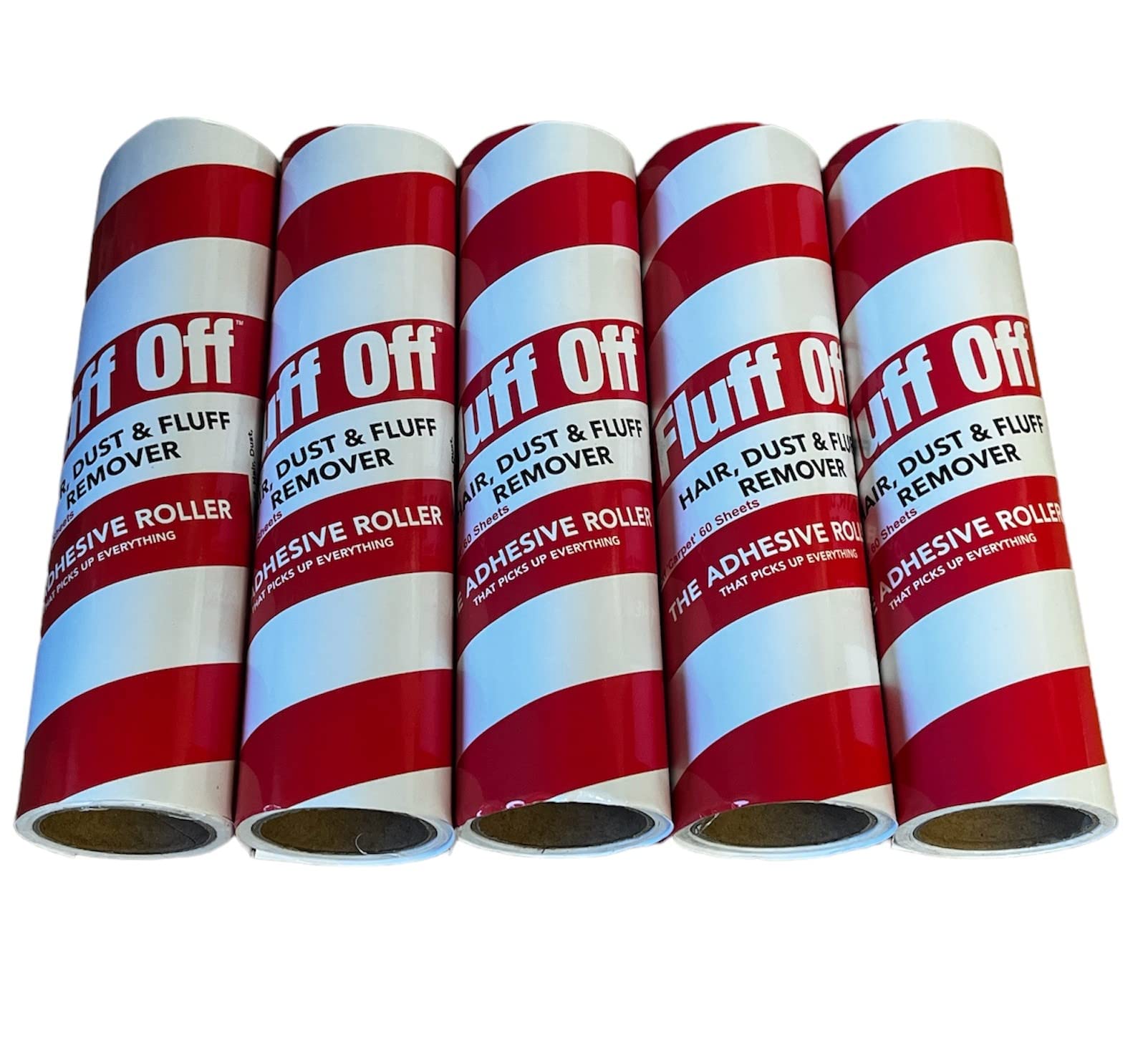 5 Giant 7 inch Carpet Lint Roller Refills 60 Spiral Sheets per Roll total 300 sheets