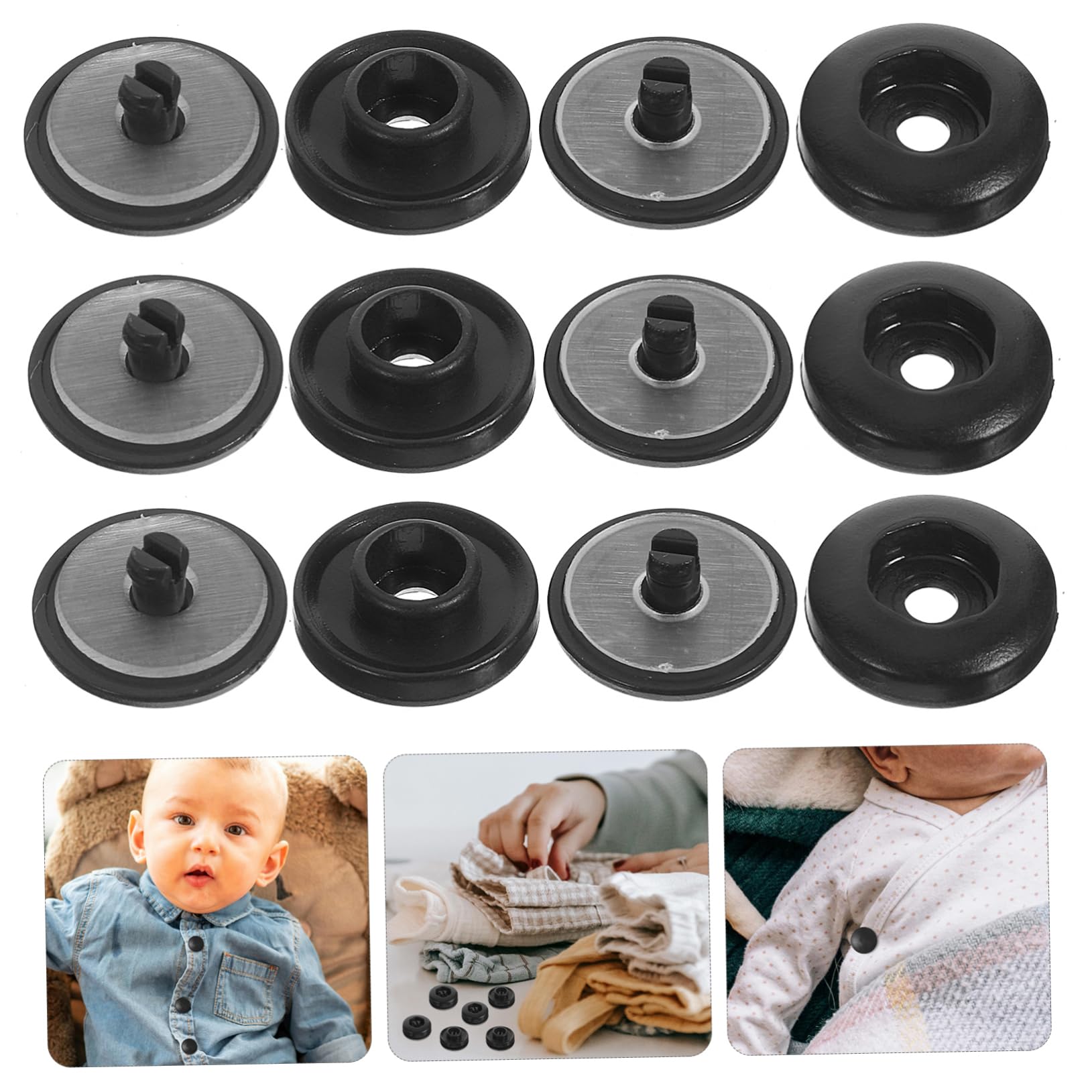 500juegos Botones De Presión De Plástico Para y Ropa Botones Para Manualidades Fáciles De Instalar Perfectos Para Proyectos De Costura y Creación De Ropa Infantil