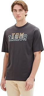 TOM TAILOR Herren Comfort Fit T-Shirt mit Logo-Print