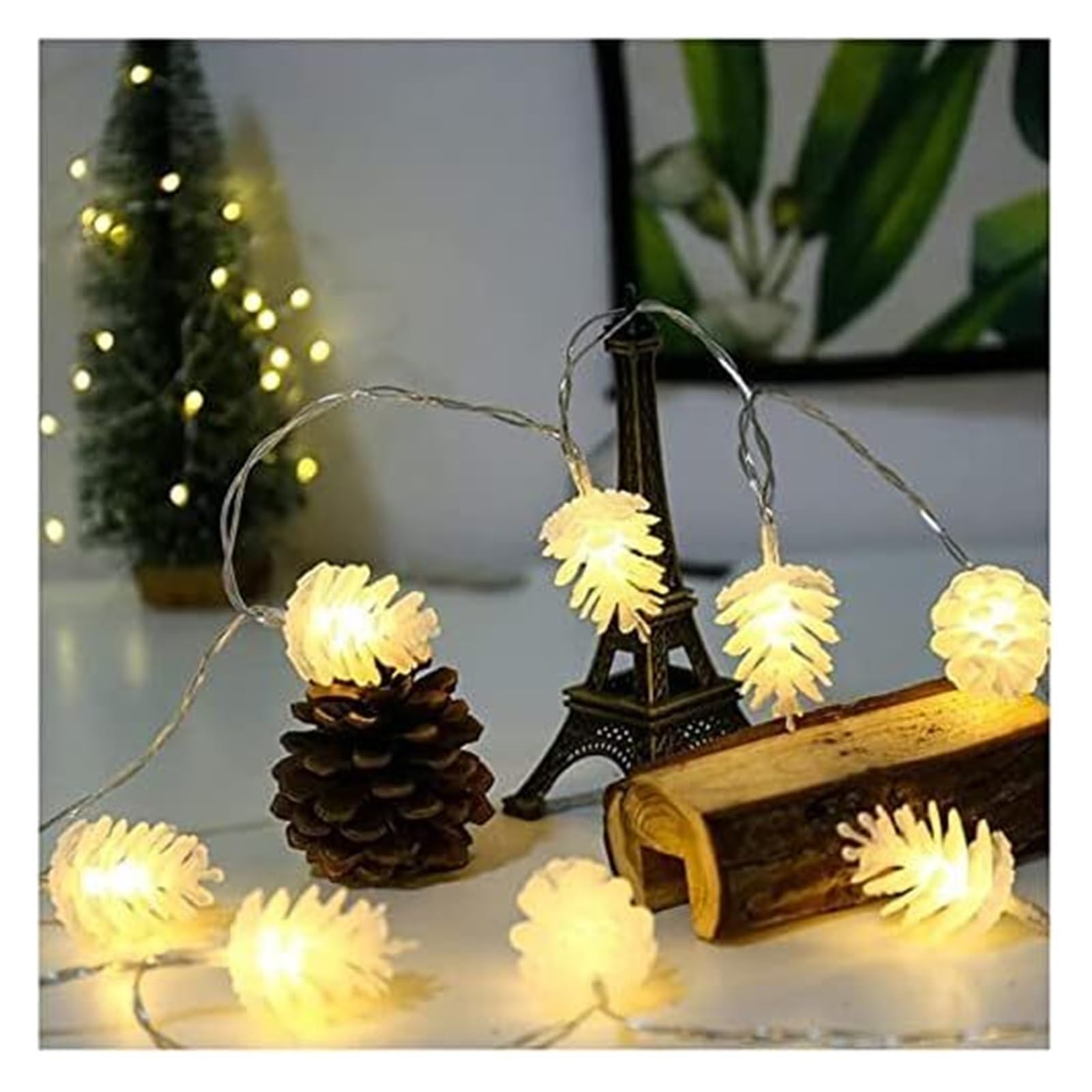 FBHFSUIEF Christmas Fairy Lights Decor|Pine Cone for Indoor Outdoor Party Patio Wedding Garden Colo(Warm Color,4.9ft(10led))