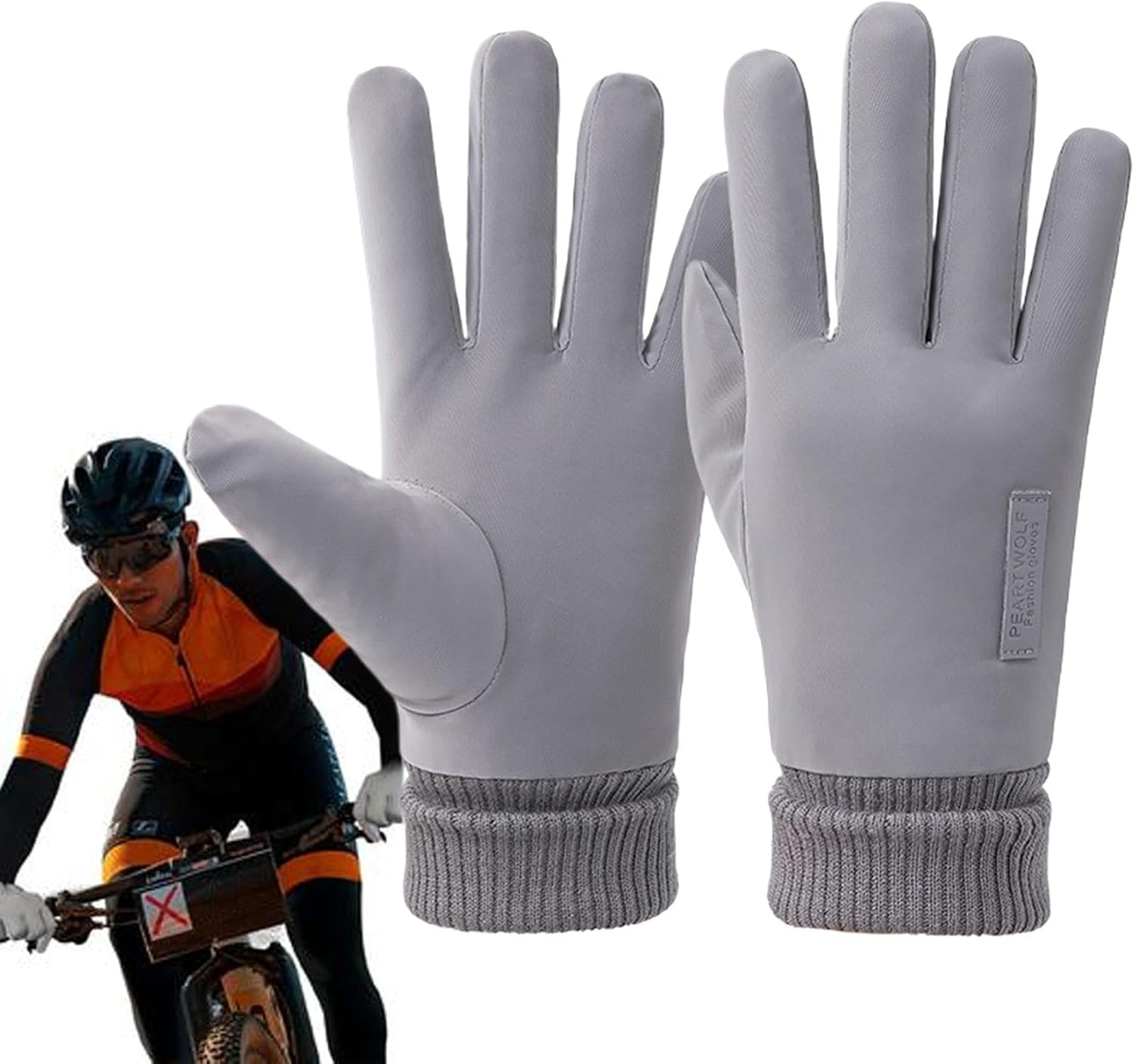 Winter Gloves for Men, Running | Touch Screen Thermal Driving Mittens - Thick Snow Insulated, Waterproof Texting Warm for Cold Weather(Grey)