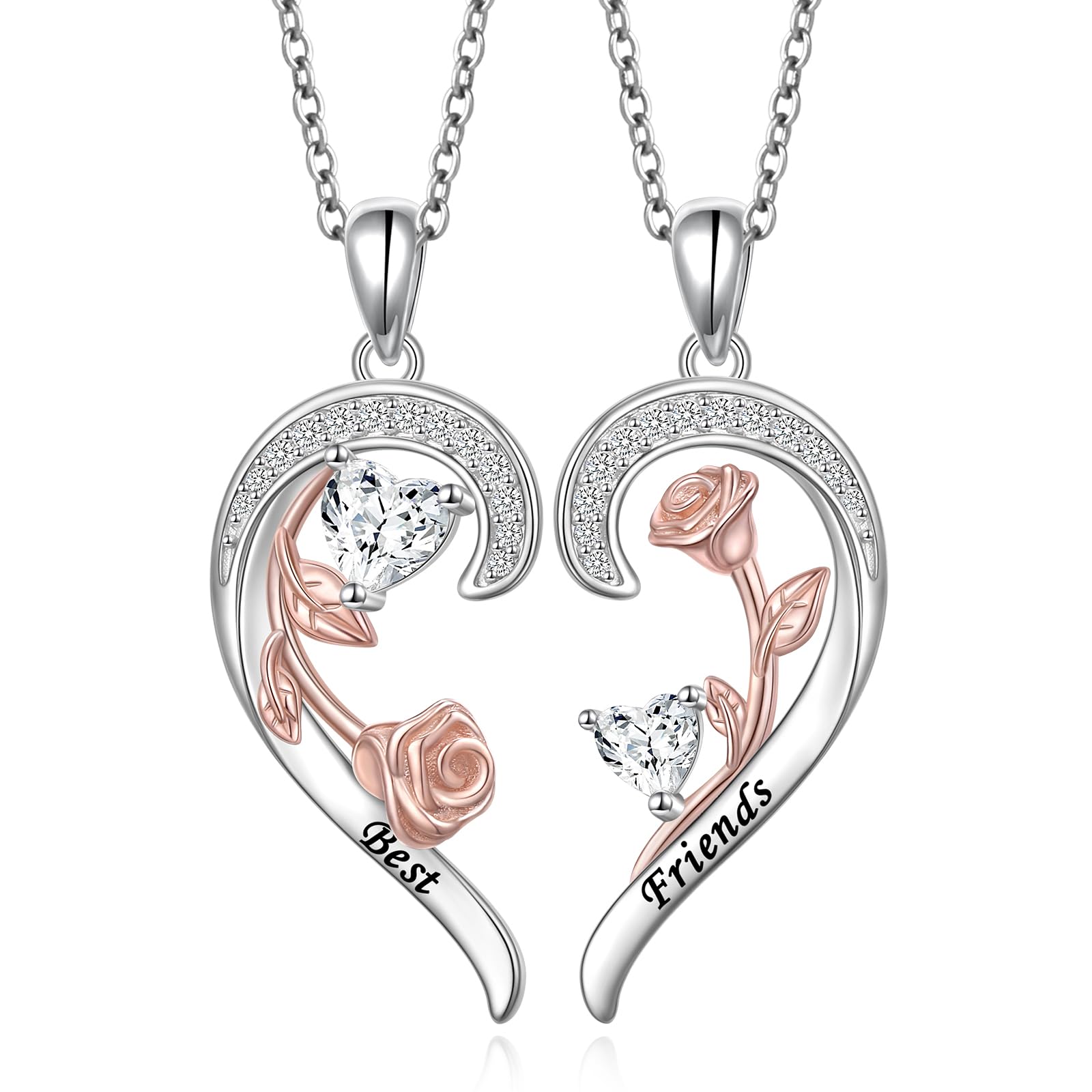 Mutter Tochter Kette 925er Sterlingsilber herz passender Halsketten Damen Familien schmuck Mutter und Tochter geschenk für Mama Muttertag Geburtstags geschenk