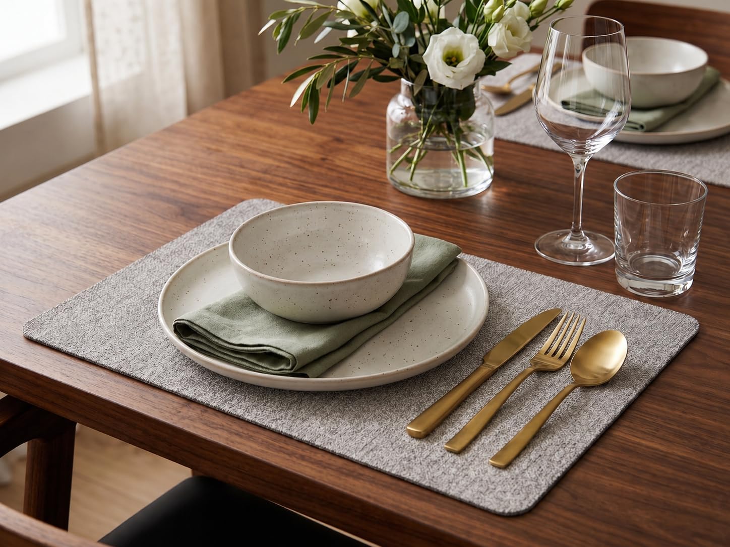 RichAxis Placemats - Set of 6 Brown Dining Mats -5