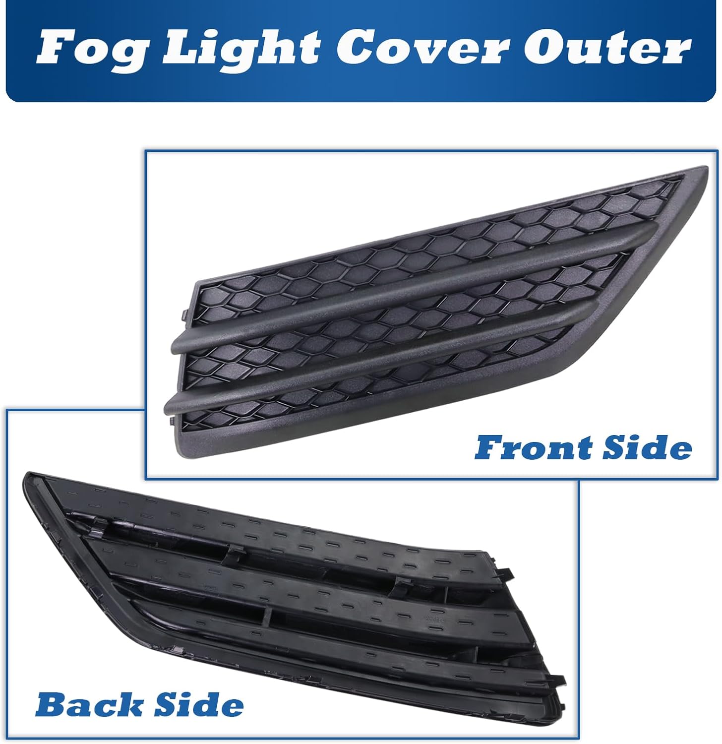 Qagea Fog Light Cover Outer Front Right Passenger Side Compatible with 2016-2018 Honda Pilot, Fog Lamp Bezel Grille Replaces 71102TG7A00 HO1039130