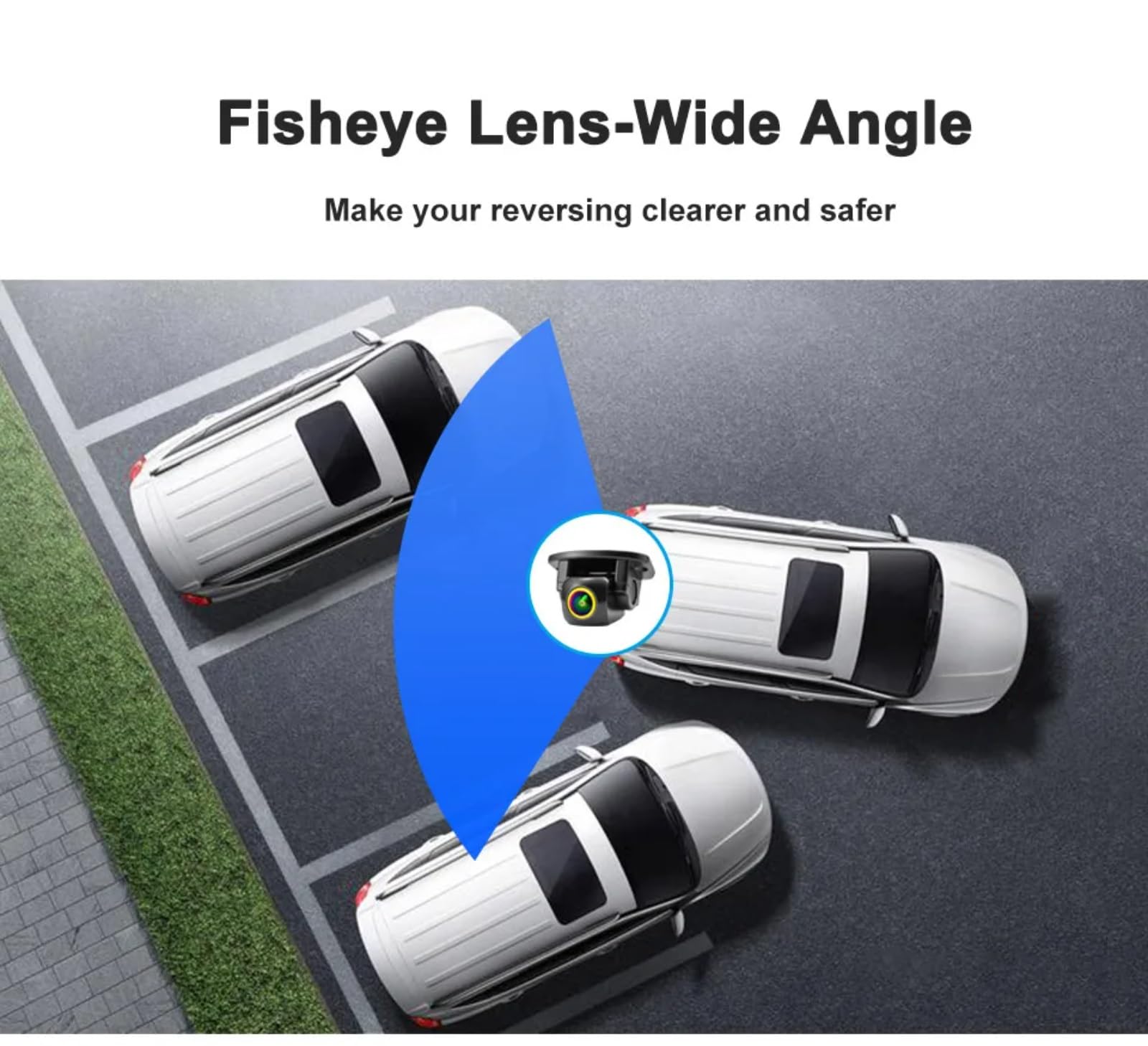 Cámara Visión Trasera para Coche Aparcamiento Marcha Atrás IP67 Resistente Agua Monitor 1080P Nocturna HD Imagen Alta Definición Cámara Visión Trasera