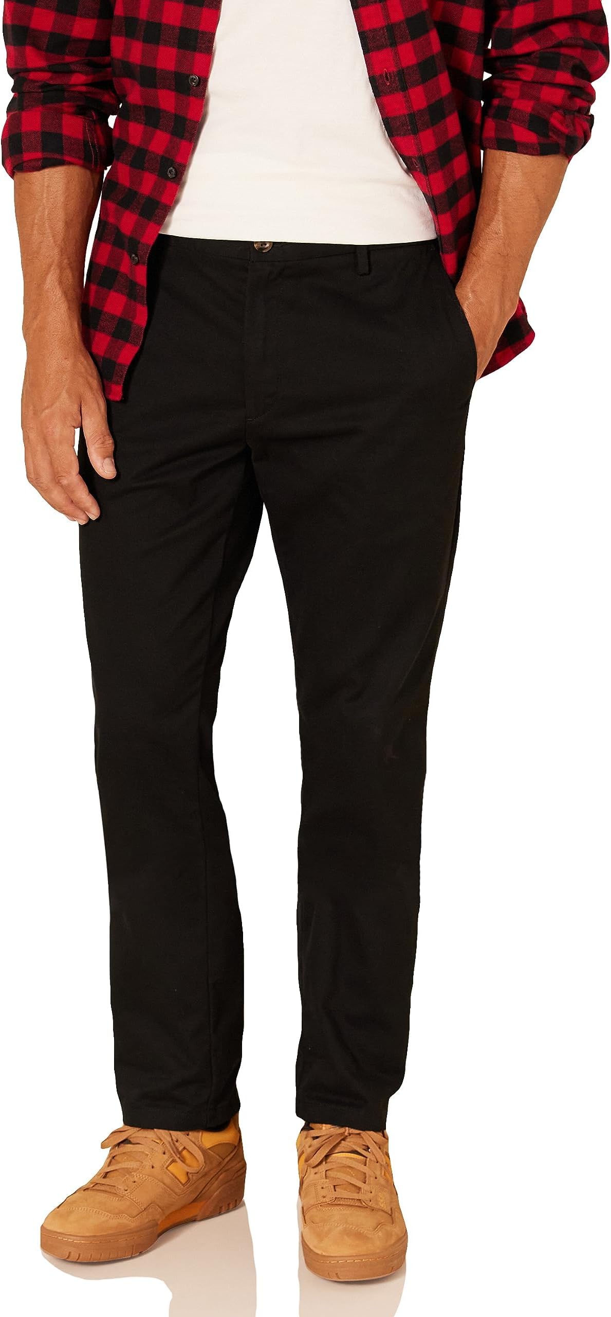 Men's Slim Fit Wrinkle-Resistant Flat-Front Work Chino Trouser