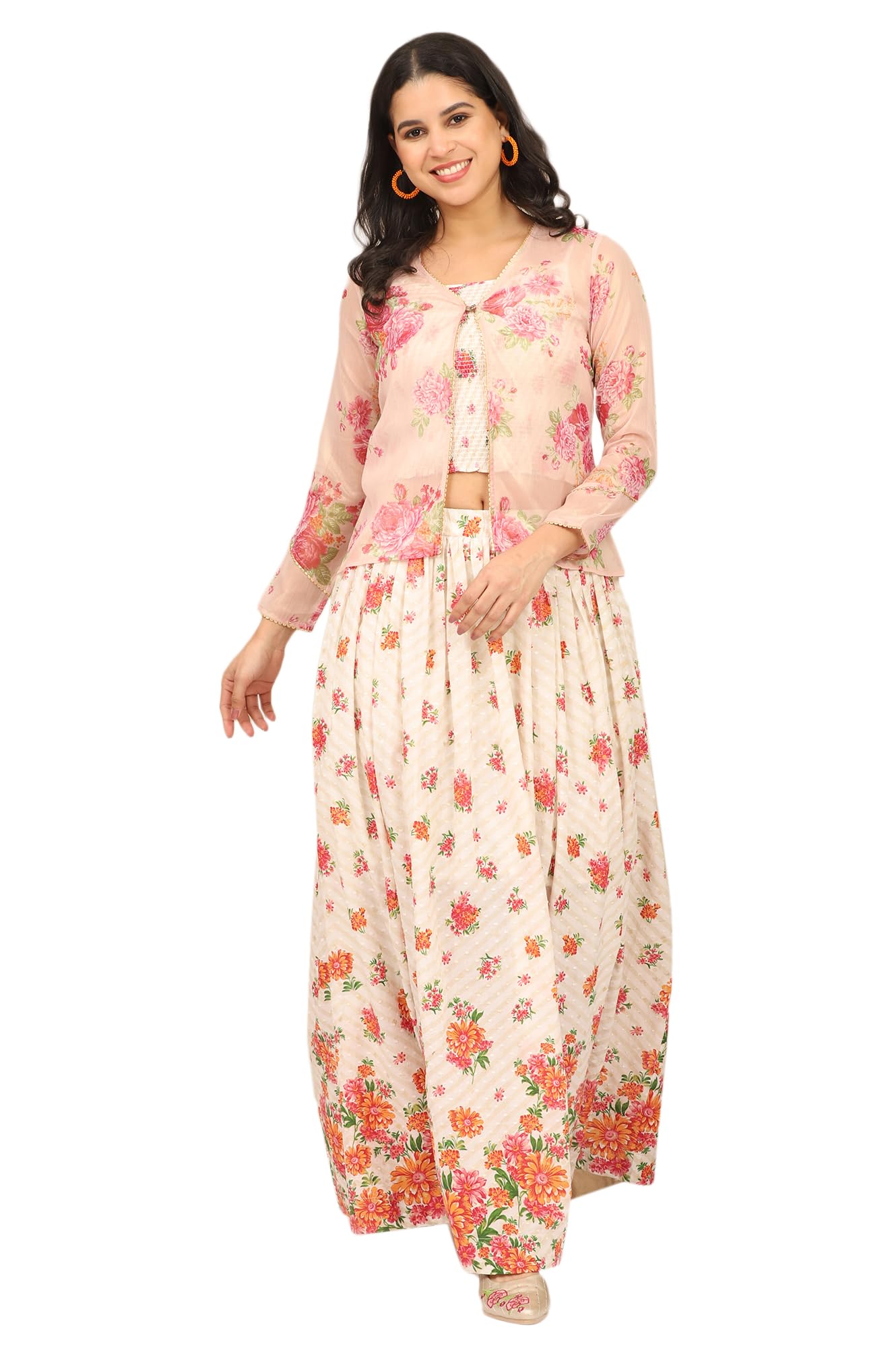 Women's Blue Tie and Dye Shibori Pure Cotton Top and Pants Co-ord Set-image-40