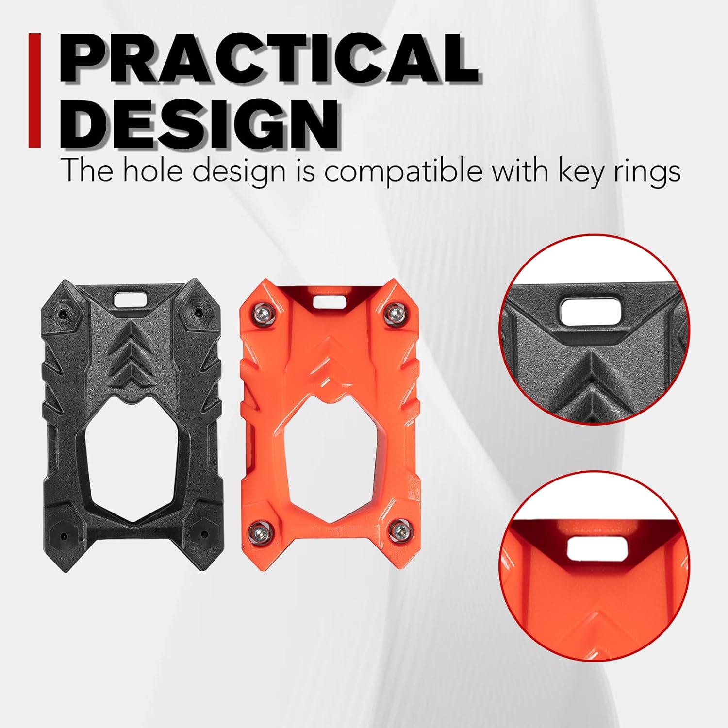 A & UTV PRO 2PCS Key Holders for Can-Am Ryker/Outlander, Ignition Key Fob Shell Hard Case Cover with Hole Accessories, Black AND Red