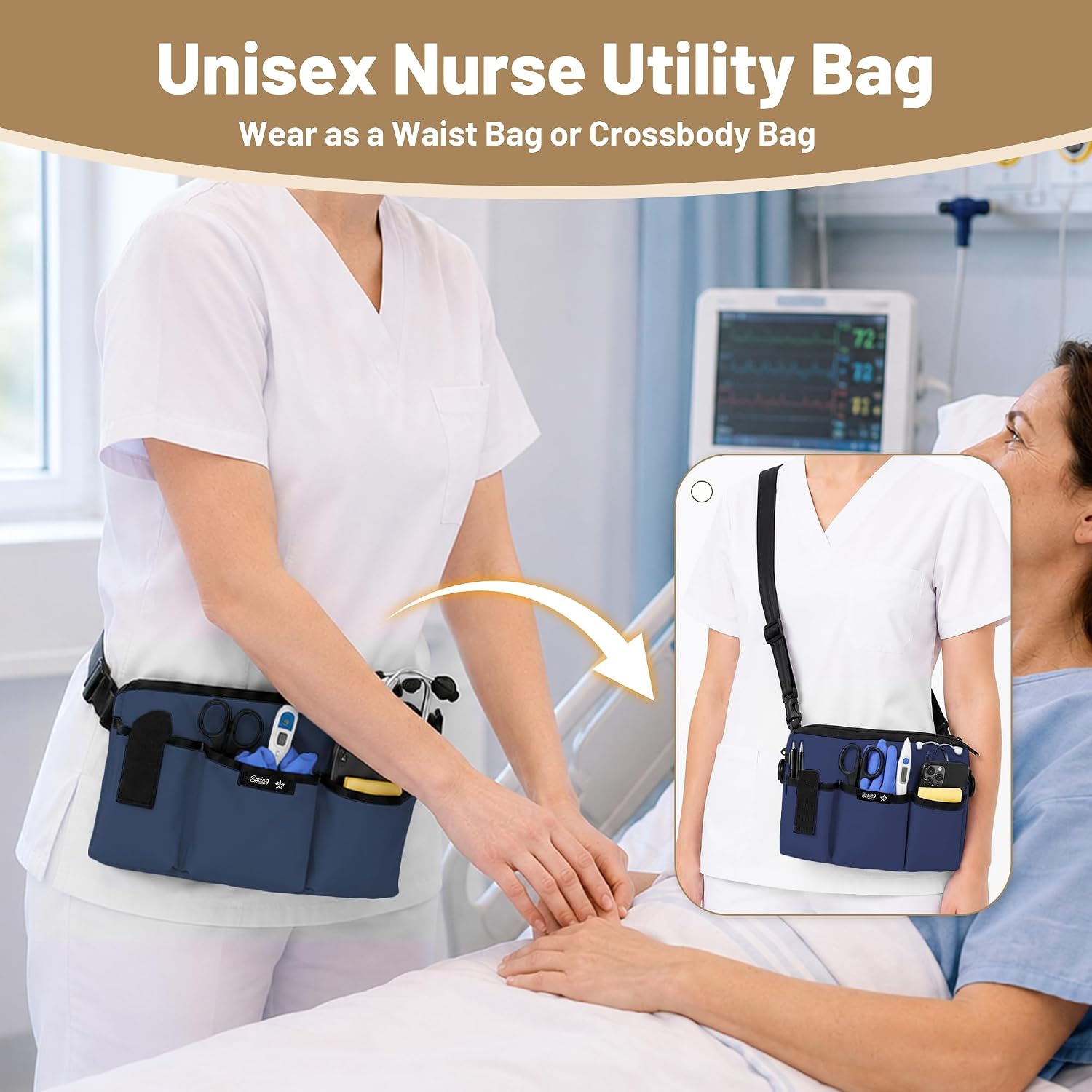 SPRING SEAON Nurse Fanny Pack with 5 Tool Pocket and Adjustable Strap