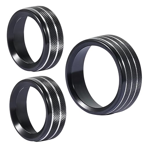 Unifizz 3pcs Car Air Conditioner Knobs Decals AC Radio Switch Knob Cover for Dodge Durango 2014-2020 for J-ee-p Cherokee Grand Cherokee 14-21 Black