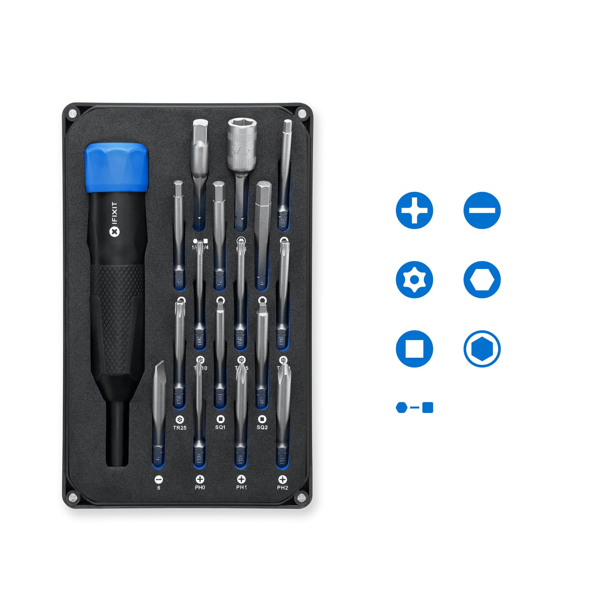 iFixit Kit de controlador Megalodon | Juego de puntas de bloqueo giratorio para reparación del hogar