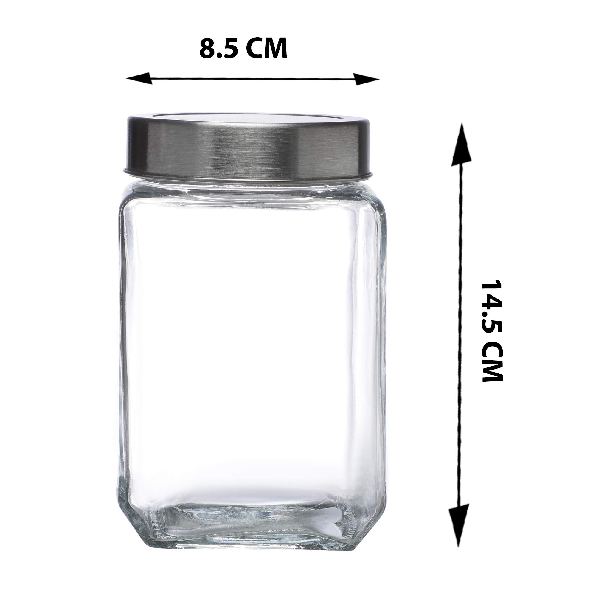 Transparent Glass Jars - Set of 2 - Cutting Edge Essentials -2 Transparent Glass Jars - Set of 2 - Cutting Edge Essentials -2