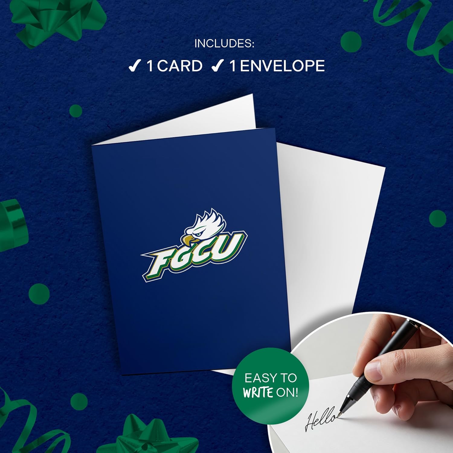 Desert Cactus Florida Gulf Coast University 5x7 Inch Greeting Card FGCU Eagles Single Folded Cardstock with Envelope Party Celebration Officially Licensed (5x7 Card A - Thank You)