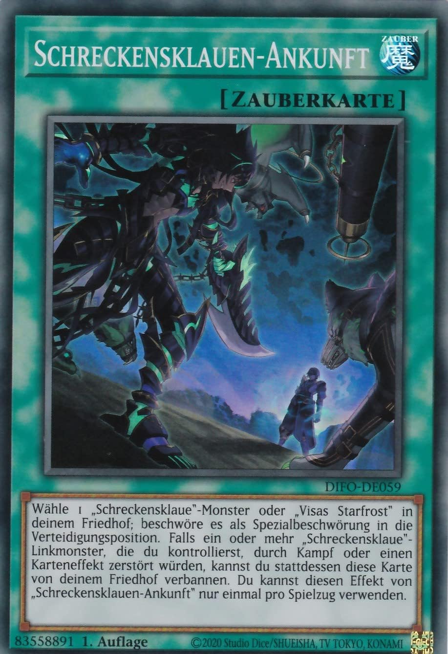 DIFO-DE059 - Thorror Claw Arrival - Super Rare - German - 1st Edition - in Set with Ultrapro Toploader - Yugioh