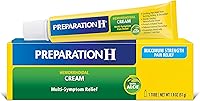 Vista 1 de Preparation H Crema para hemorroides con aloe para alivio multisíntoma, tubo de 1.8 onzas