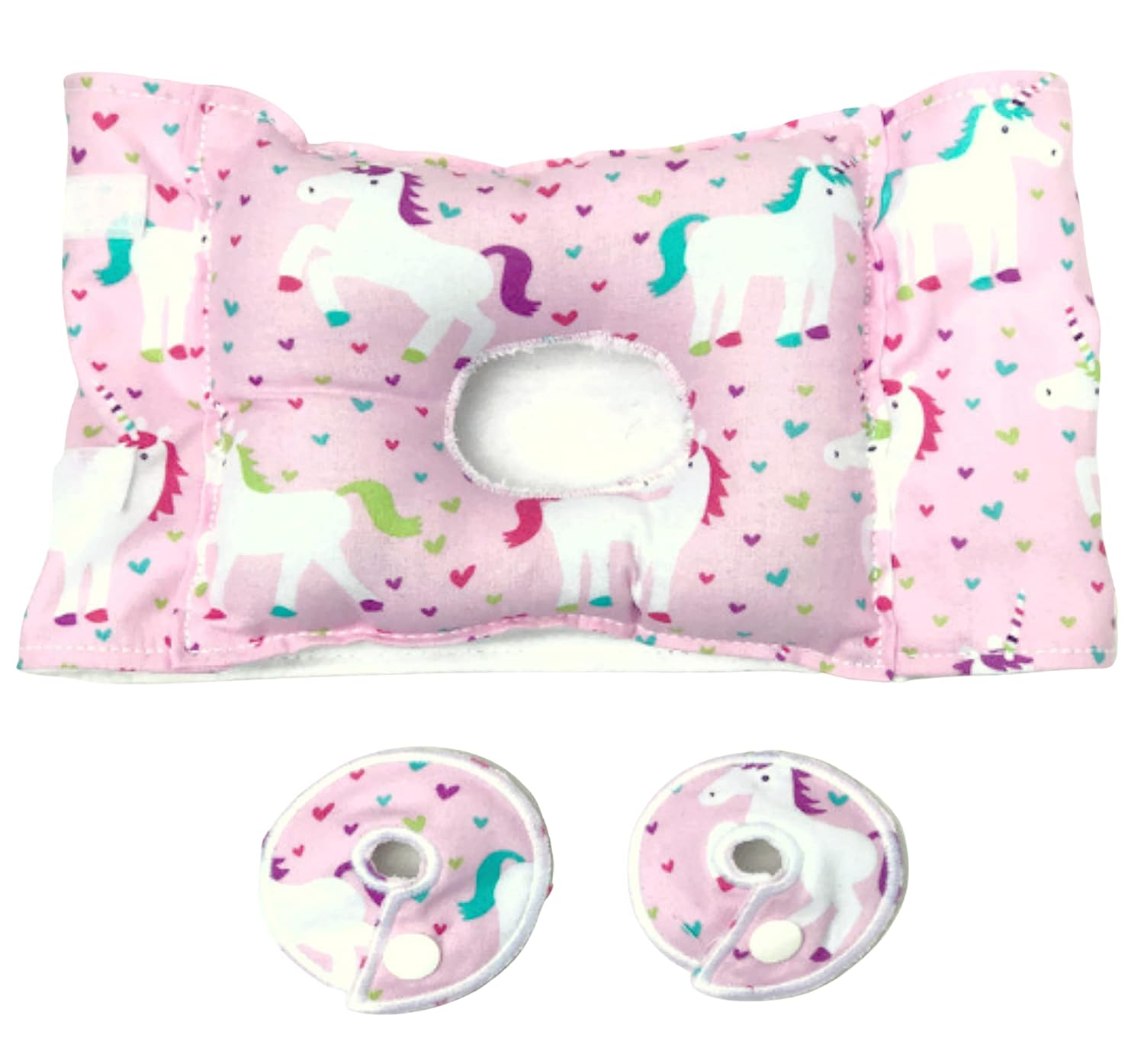 Unicorn Hearts G-tube Pillow Belt for Infant Tummy Time