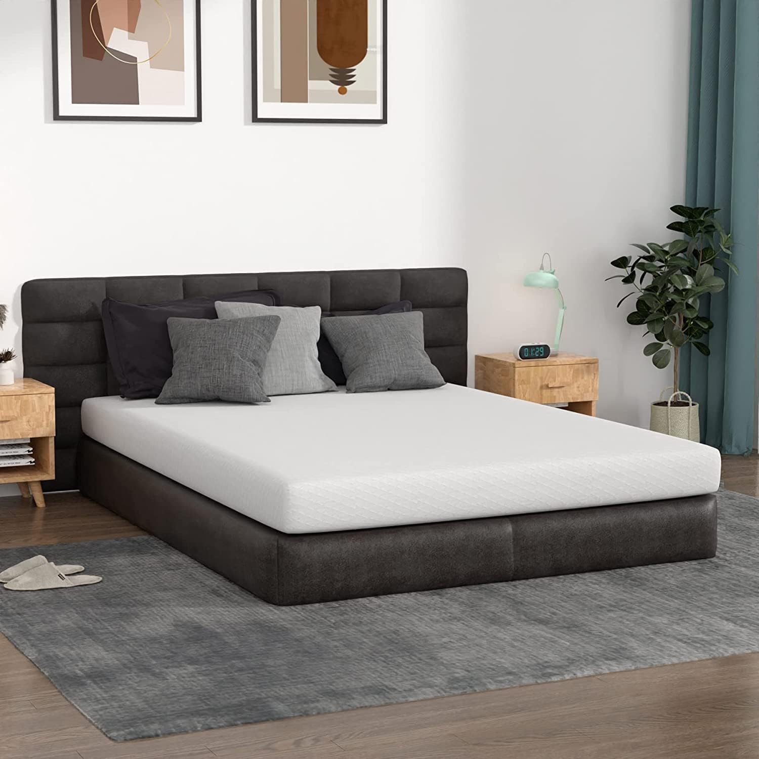 5 Inch King Size Memory Foam Mattress With Cover for Cool Sleep & Pressure Relief - CertiPUR-US Certified, White