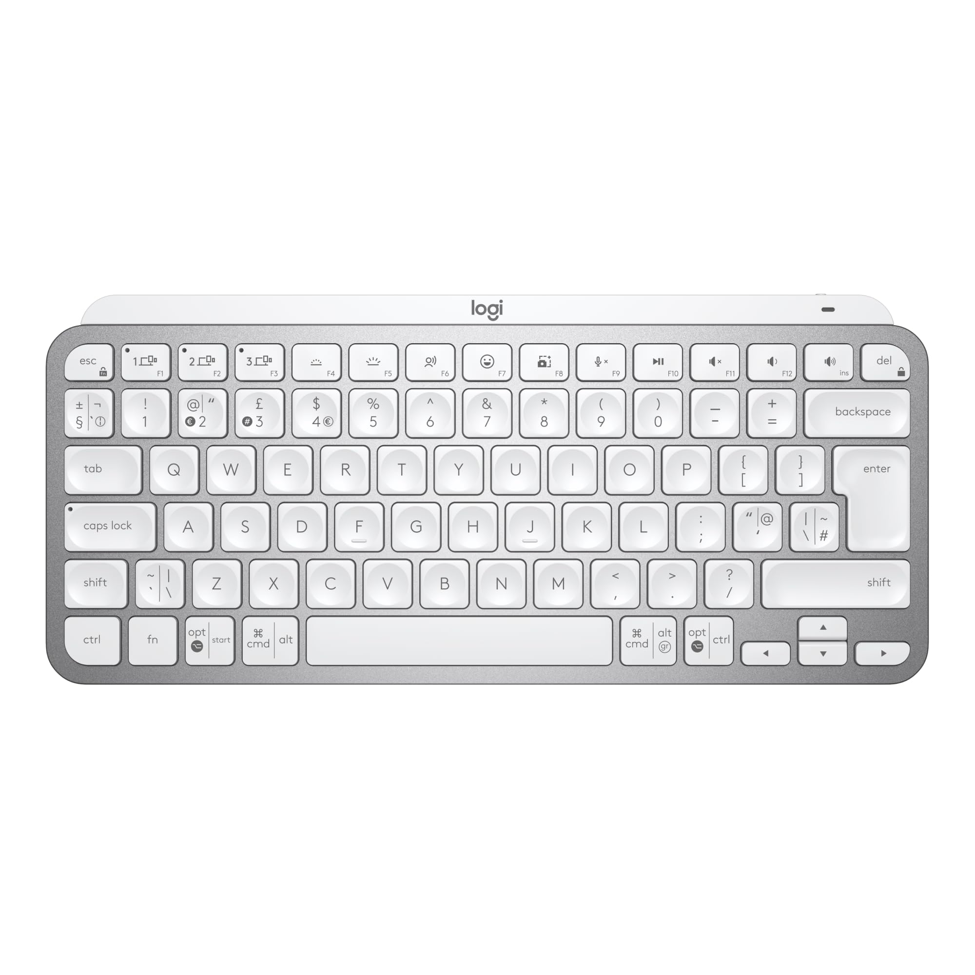 Sponsored Ad – MX Keys Mini Minimalist Wireless Illuminated Keyboard, Compact, Bluetooth, Backlit, USB-C, Compatible with Apple macOS, iOS, Windows, Linux, Android, Metal Build, QWERTY UK Layout - Pale Grey