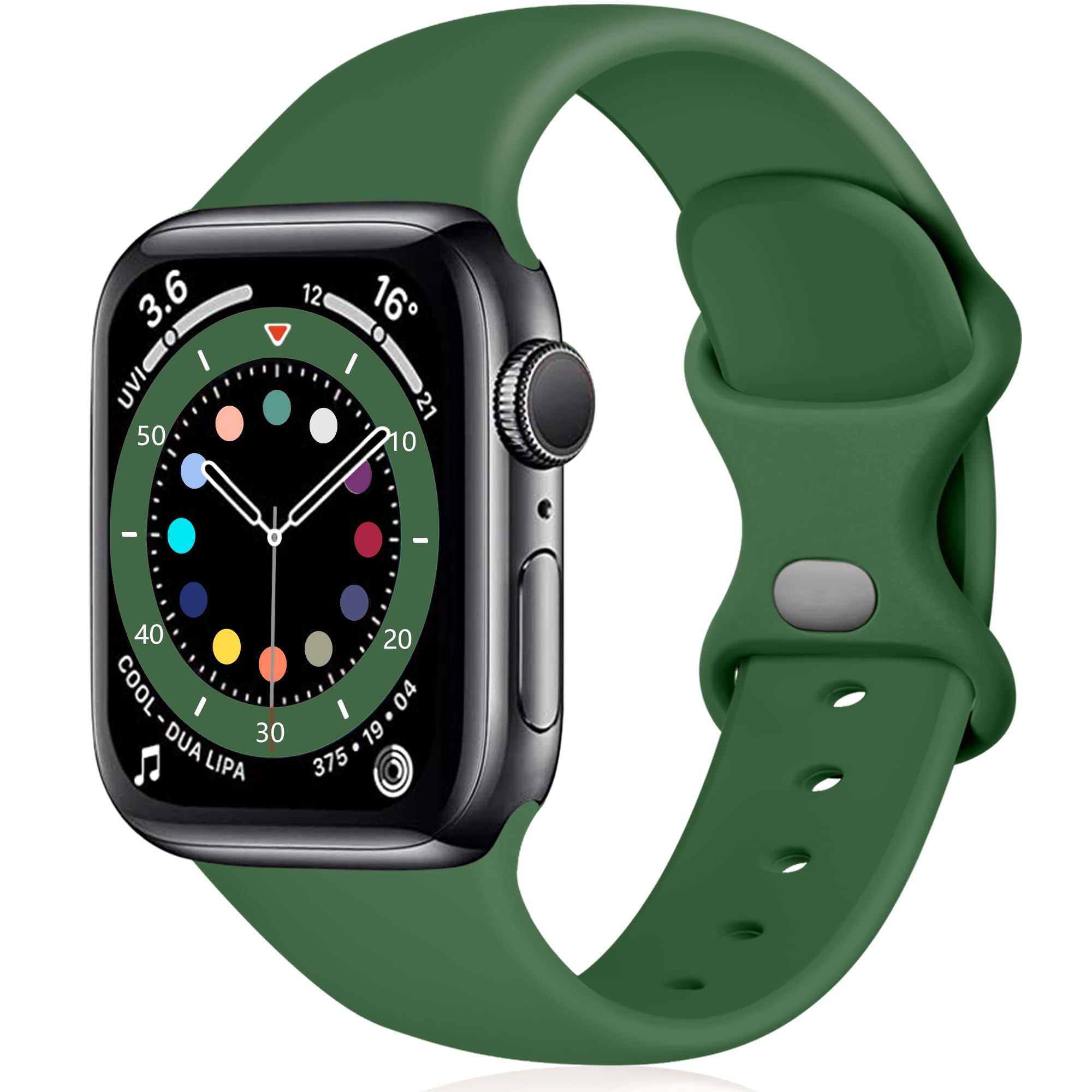 Epova Silicone Strap Compatible with Apple Watch Strap 40mm 38mm 41mm 42mm, Replacement Straps for iWatch SE 3 Series 11 10 9 8 7 6 5 4 3 2 1, Black, Small — view 15