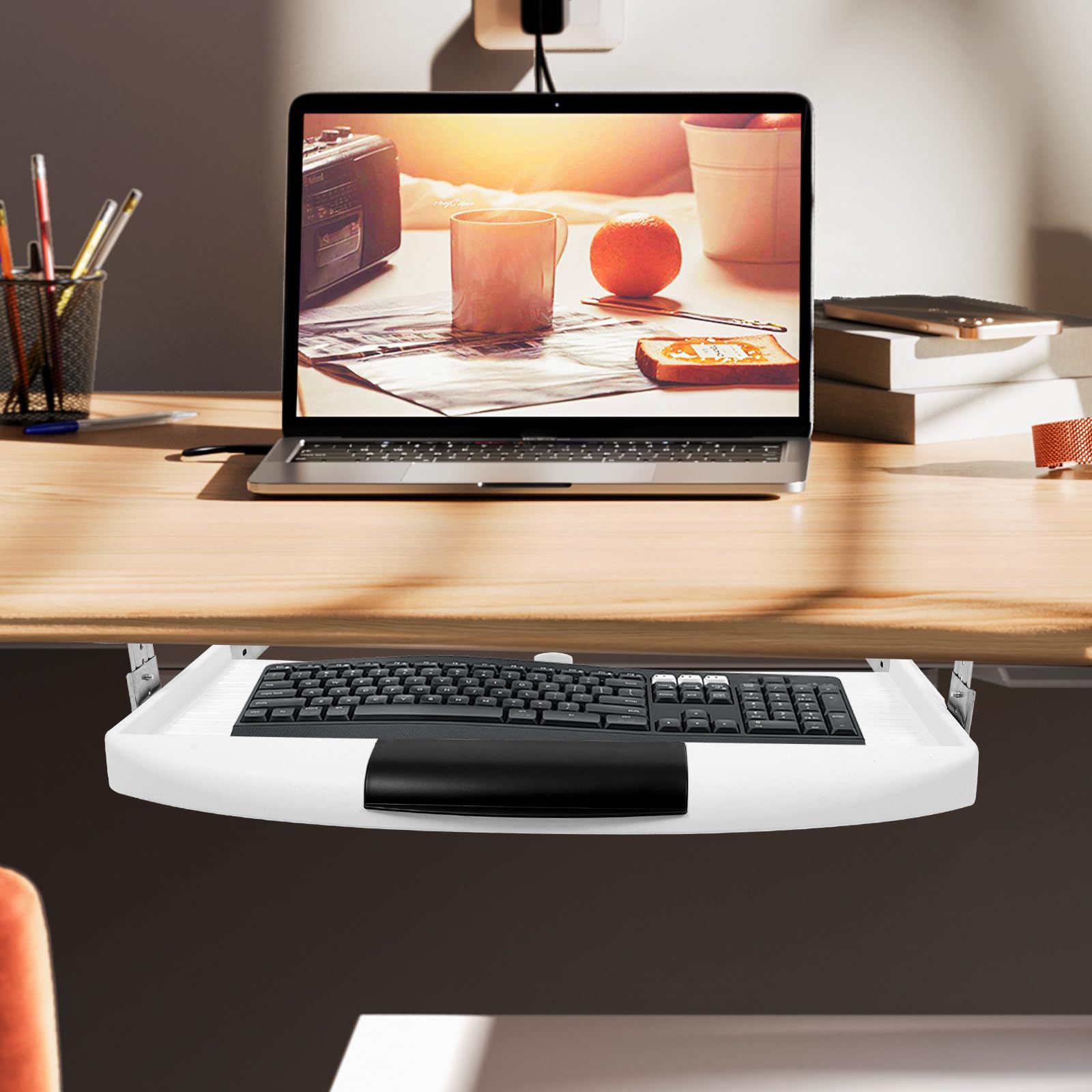 Toyvian Ausziehbare Tastaturablage unter Schreibtisch, Verstellbar