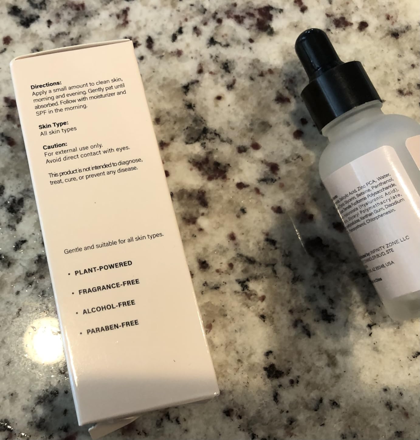 INFINITY ZONE Niacinamide 10% + Zinc 1% Face Serum – Lightweight Hydrating Serum with Hyaluronic Acid & Vitamin B5, 30 ml / 1.01 fl oz