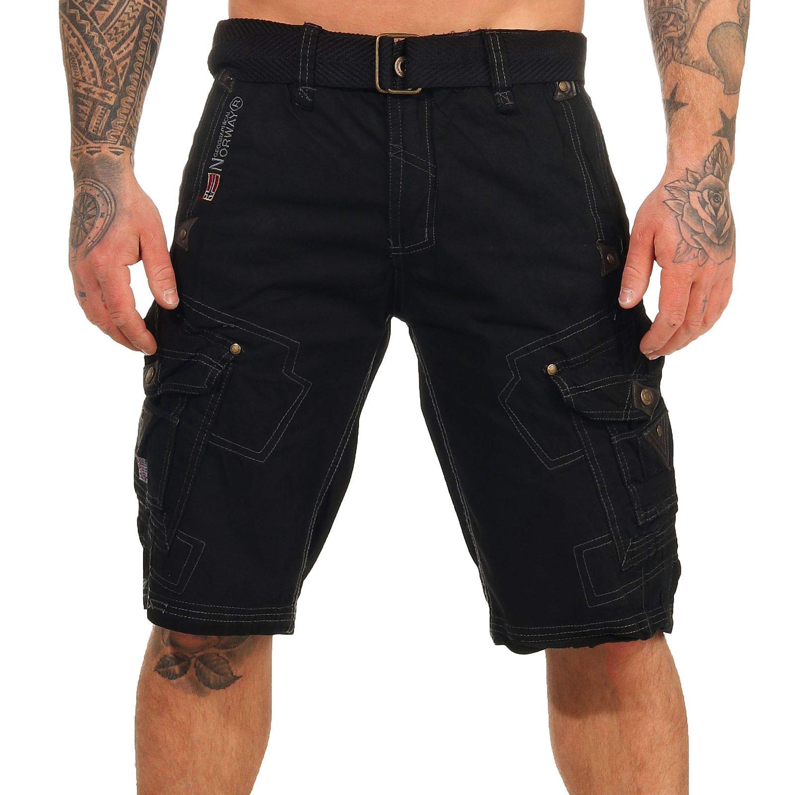 Geographical Norway Shorts, Kurze Cargo Hose Peanut, Bermuda Sommer Camouflage Men