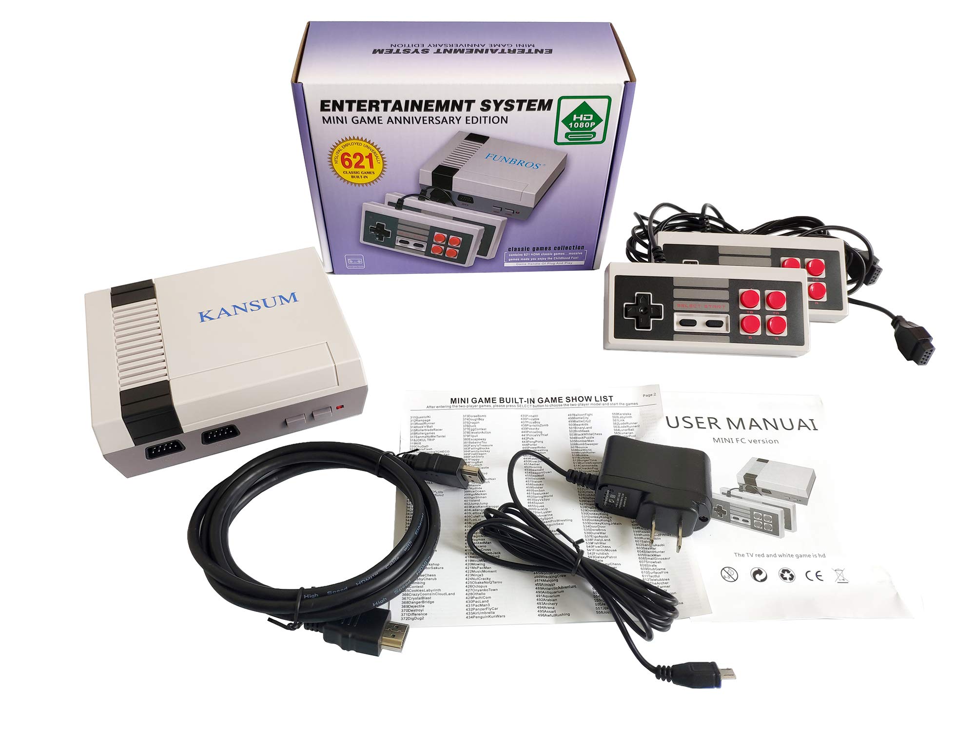 Hdmi Hd Video Game Entertainment System Classic Mini Tv Game Console With Built In 600 Games 2pcs Controllers Nintendo Entertainment System Computer And Video Games Amazon Ca