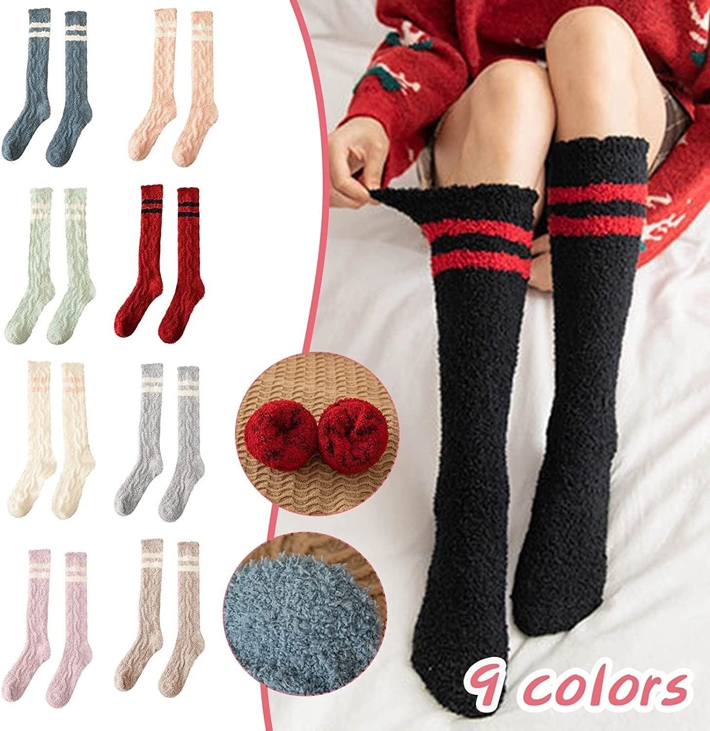 Calcetines Invierno 5 Pares De Calcetines Esponjosos Para Mujer, Calentadores De Piernas De Felpa Coralina Gruesa De Invierno, Calcetines Cálidos Hasta La Rodilla Calcetines Termicos