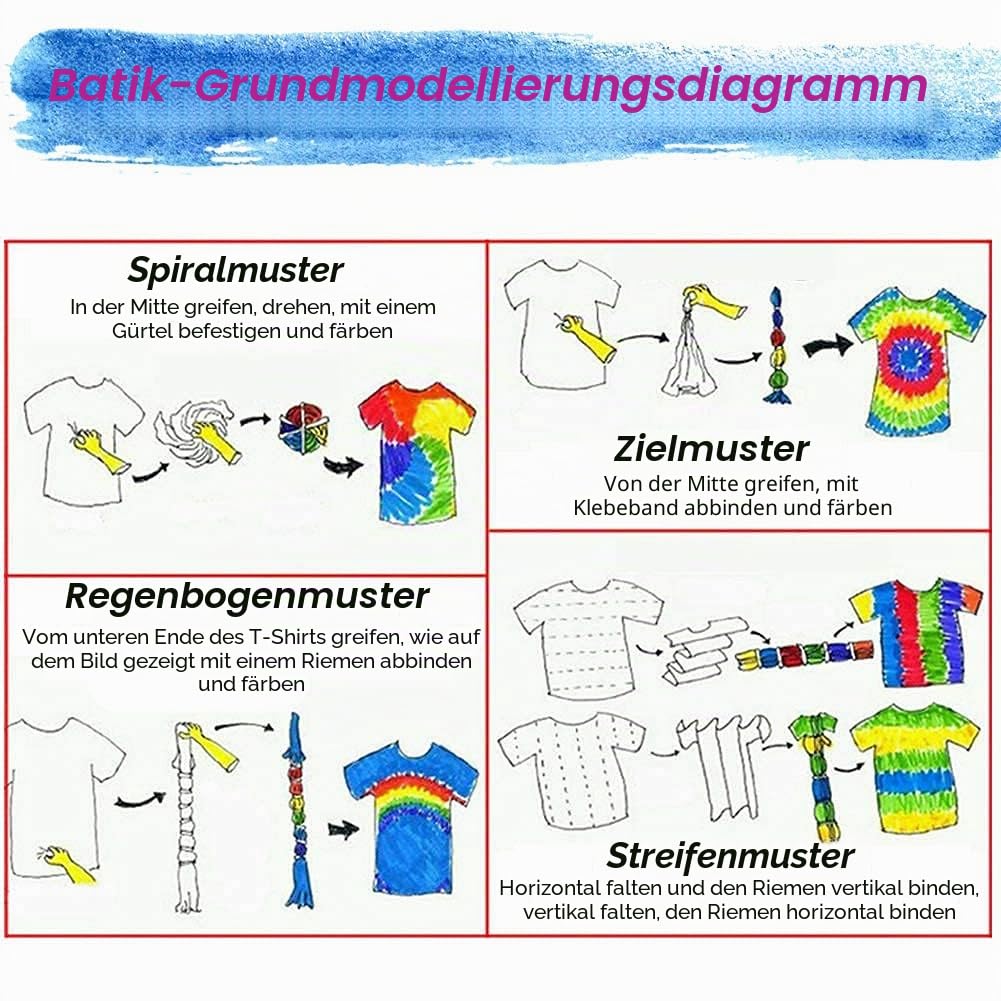 Batik-Set, 18 Farben, Batik-Kunst-Sets zum Färben von Stoff, Kleidung, ungiftig, permanent, lebendig, kreative Aktivitätsspiele, DIY-Kunst- und Bastelprojekte für Kinder und Erwachsene, 210