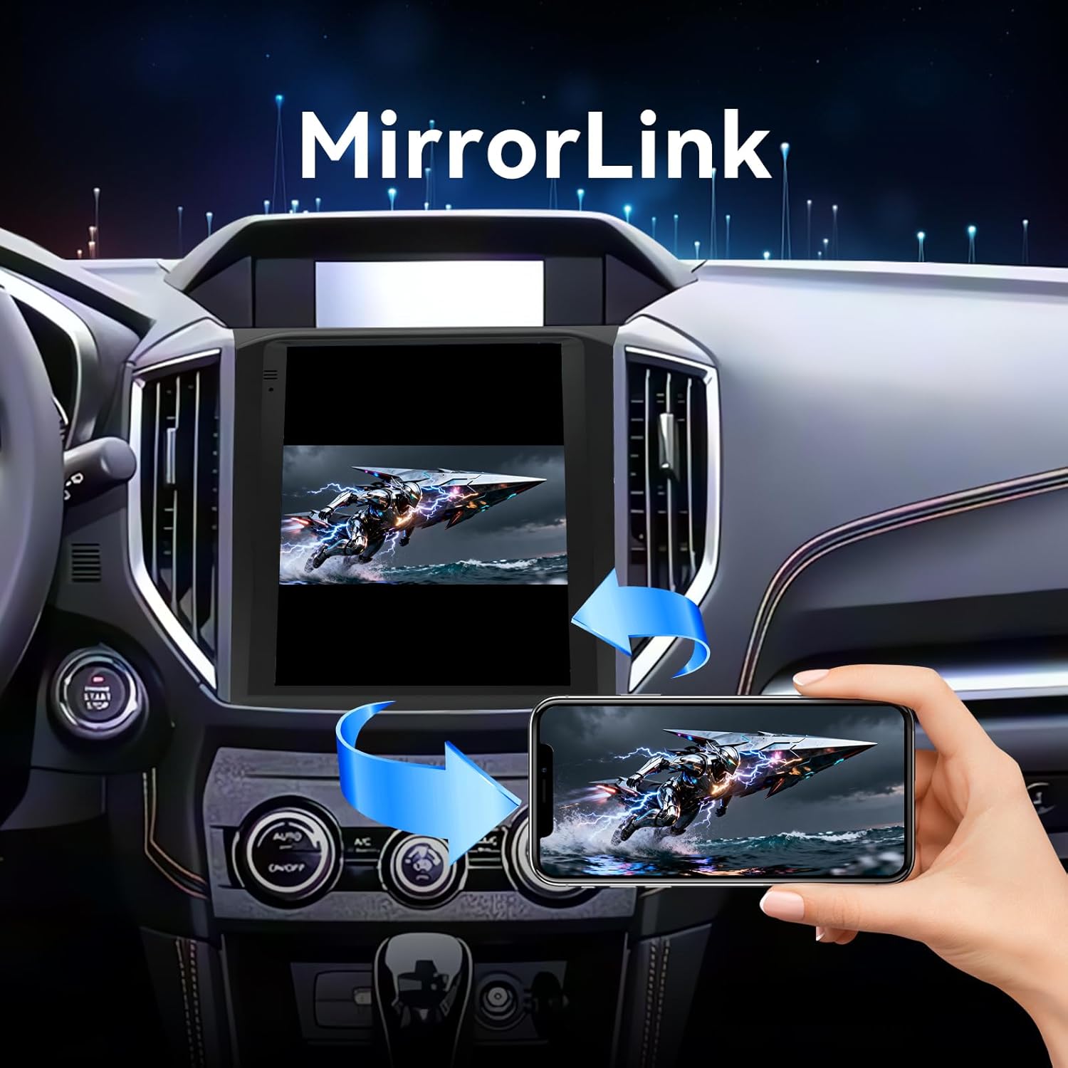 Android 14 Car Radio Compatible with Subaru XV/Crosstrek 2018–2021,4G+64G,9.7" Touch Screen Car Stereo with Wireless Carplay&Android Auto,FM/GPS/SWC/Mirror Link/Backup Camera