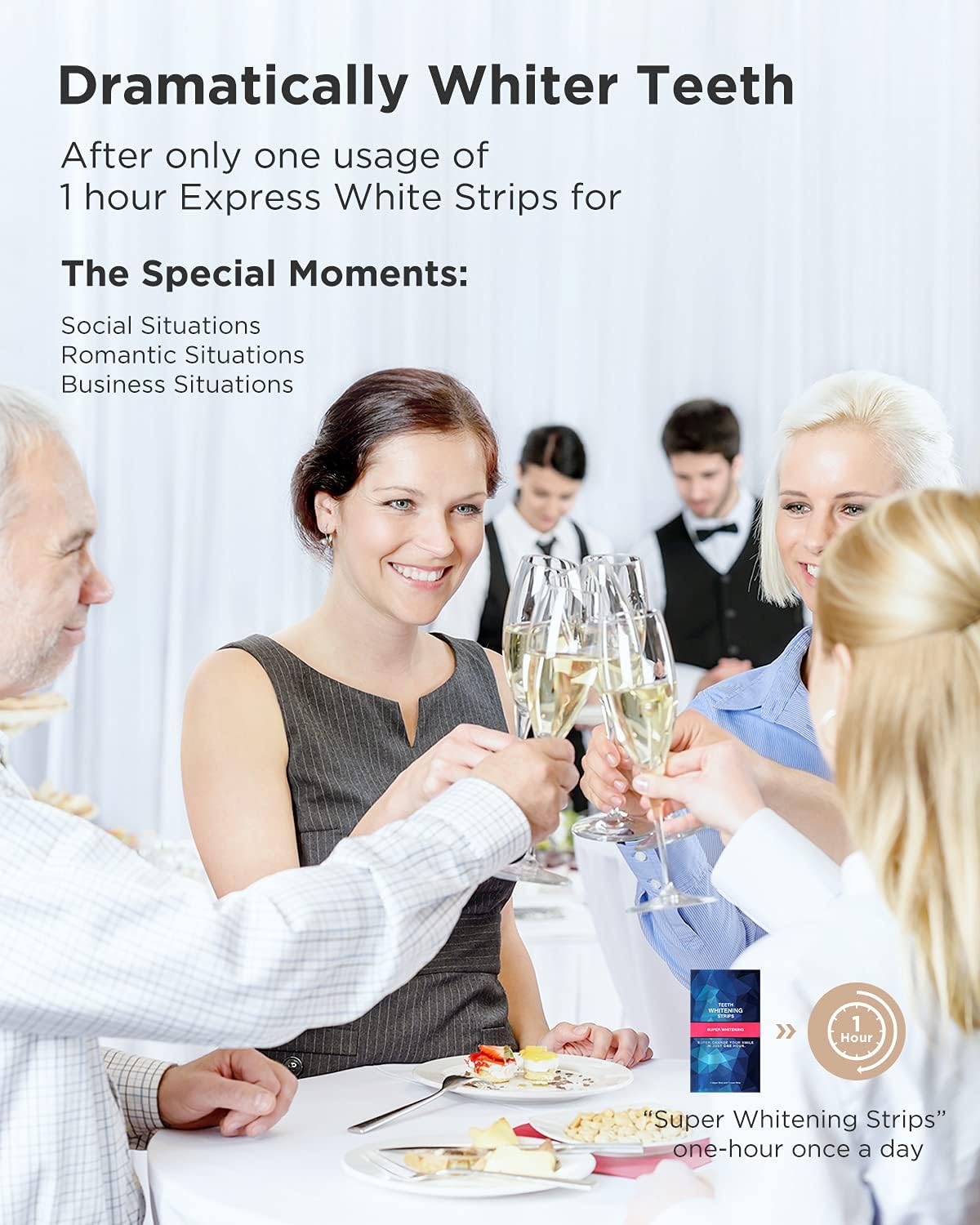 Teeth Whitening Strips , Non-Slip for Sensitive Teeth , White Strips for Teeth Whitening Remove All Manner of Stains in 30mins , 18 Pcs Teeth White Strips Dental Formula : Beauty & Personal Care