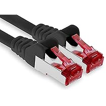 1aTTack.de – 1x cavo patch CAT6 da 15 m S, FTP schermatura PIMF CAT.6 cavo di rete RJ45 cavo Ethernet DSL router LAN switch modem pannello patch – nero – 1 pezzo