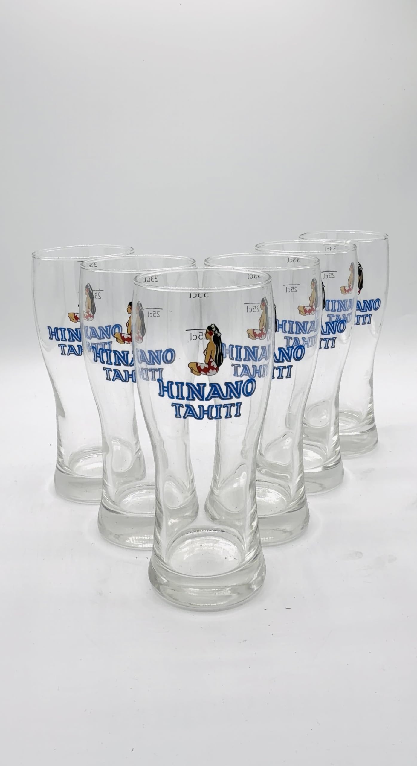 Générique LOT 6 VERRES BIERE TAHITI 25/33 CL NEUF, MODELE HINANOTAHITI