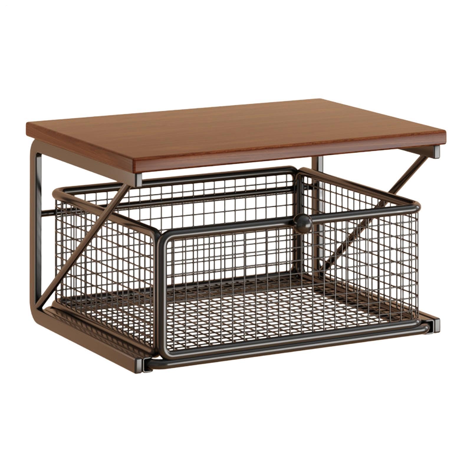 Scaffale a microonde Organizer 2 livelli stampante macchina da caffè | Organizzatore bancone cucina con cassetto, per prodotti di cura, cancelleria, camera da letto, ufficio, bustine da tè,