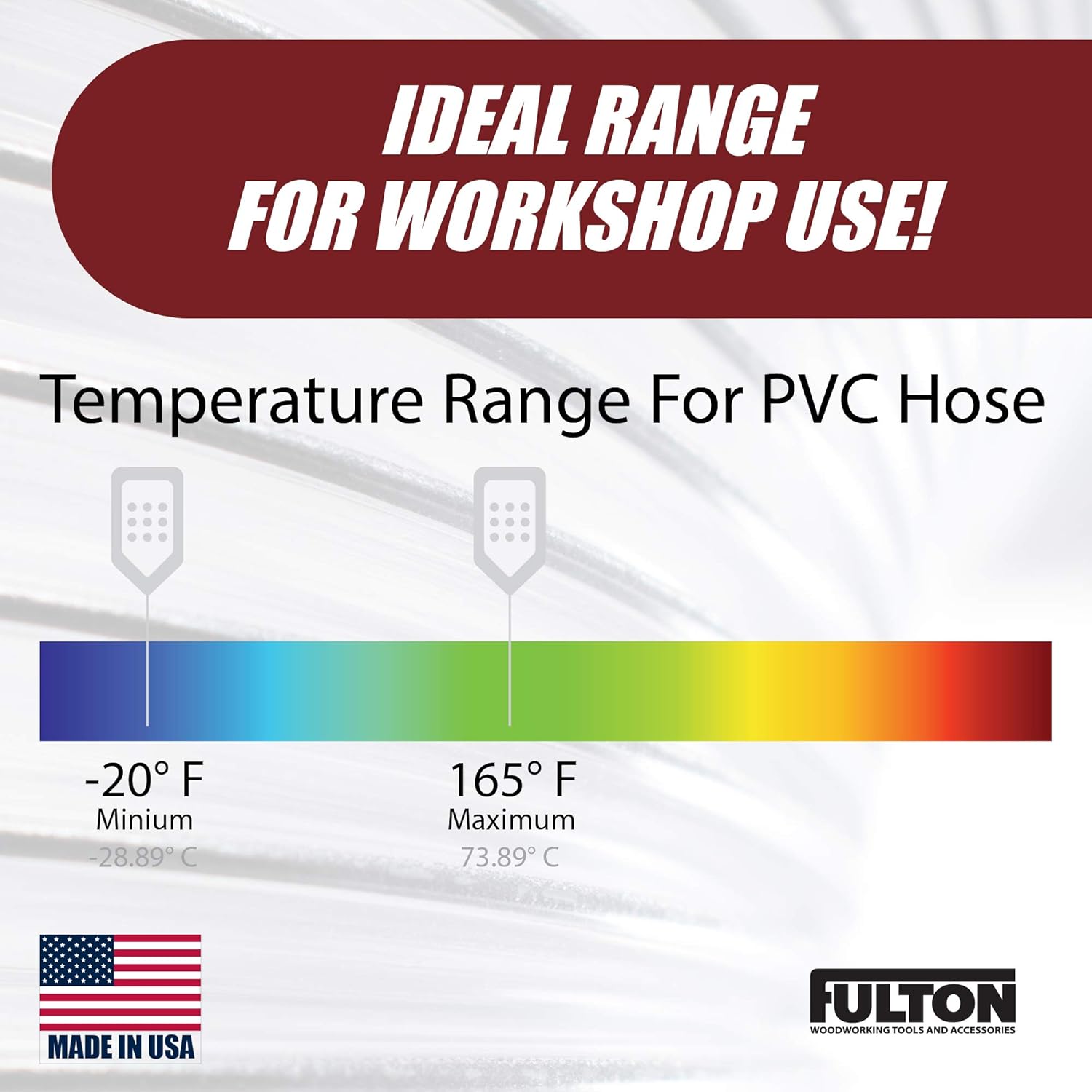 5" x 10' (5 inch diameter by 10 feet long) Ultra-Flex Clear Vue Heavy Duty PVC Dust, Debris and Fume Collection Hose - MADE IN USA! - - 