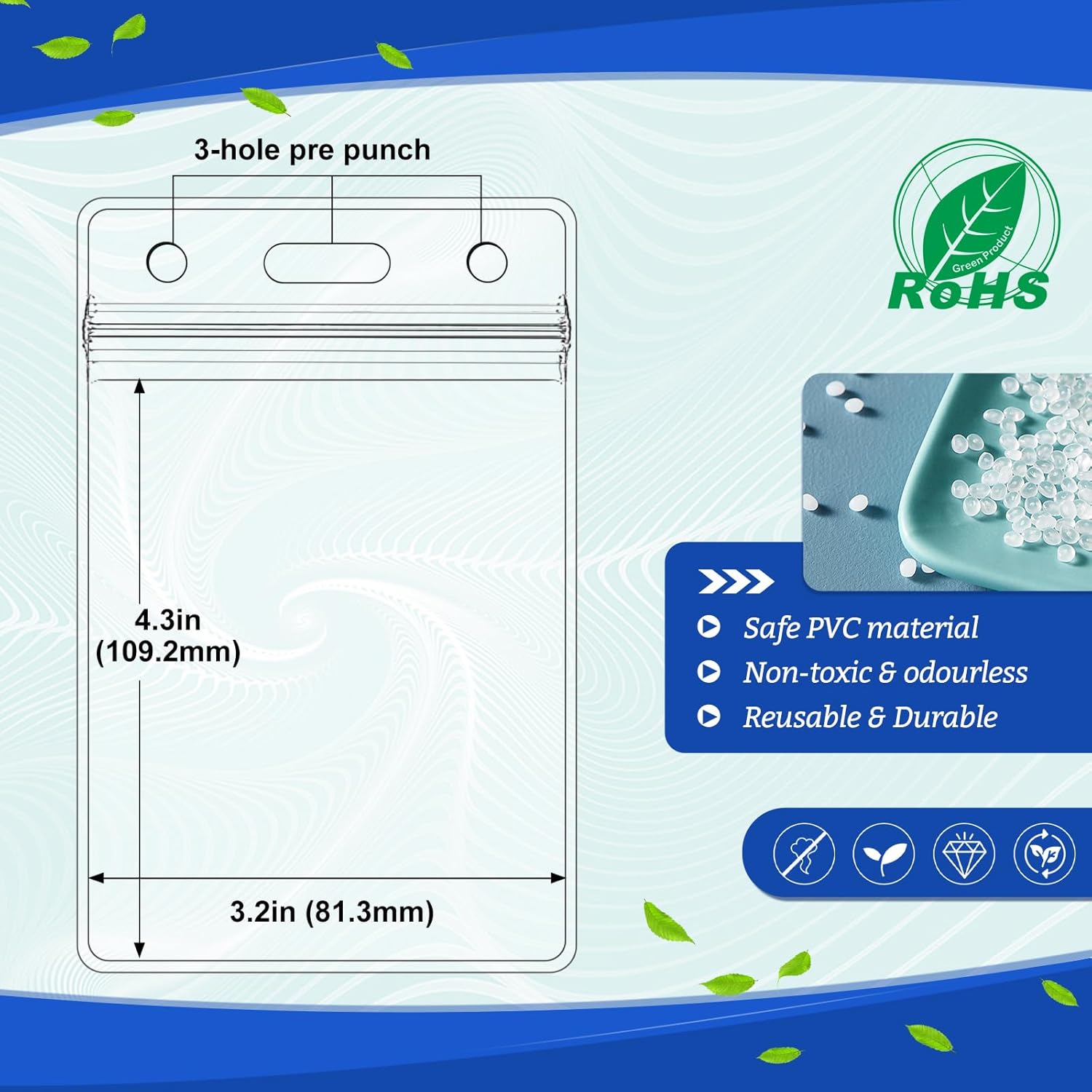200 Pcs Clear Plastic Extra Thick Vertical ID Badge Holders 3x4 Inch Resealable Waterproof Name Badge Holder Bank ID Card Protector