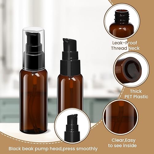 Miniatura 2 de VIDELLY 10 botellas de viaje dispensadoras de botellas dispensadoras de botellas de plástico de 1.7 fl oz, botella de plástico transparente para