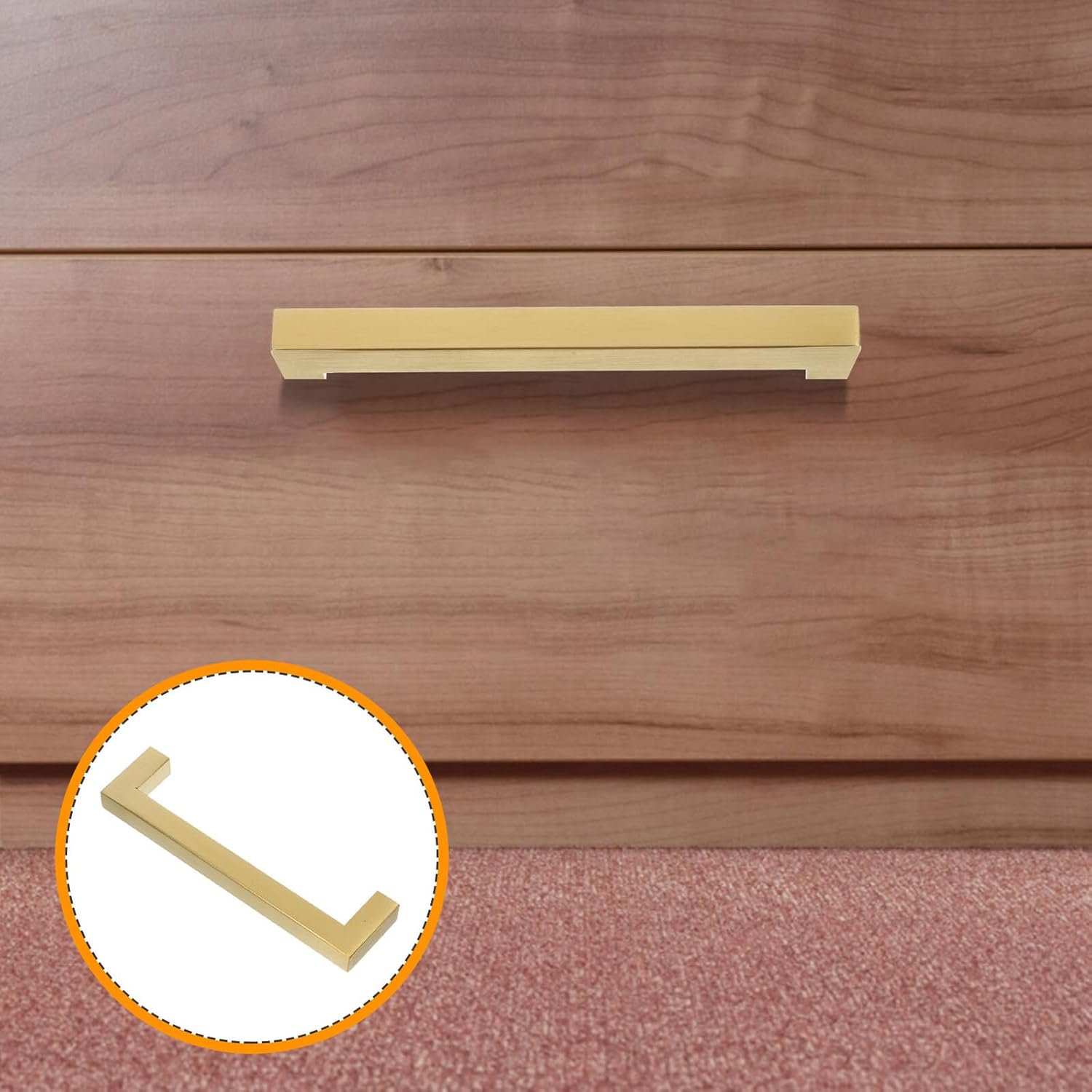 12pcs Stainless Steel Cabinet Pulls 140mm Length 128mm Hole Spacing Brushed Gold Drawer Handles with Screws for Wardrobe Kitchen Furniture