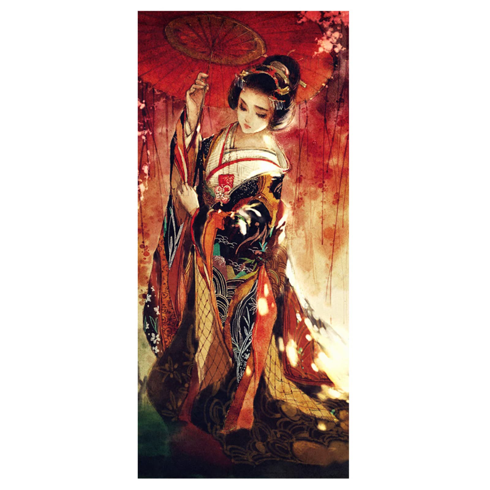 Diamond painting geisha 5D pour salon tableau point de croix loisir créatif adulte