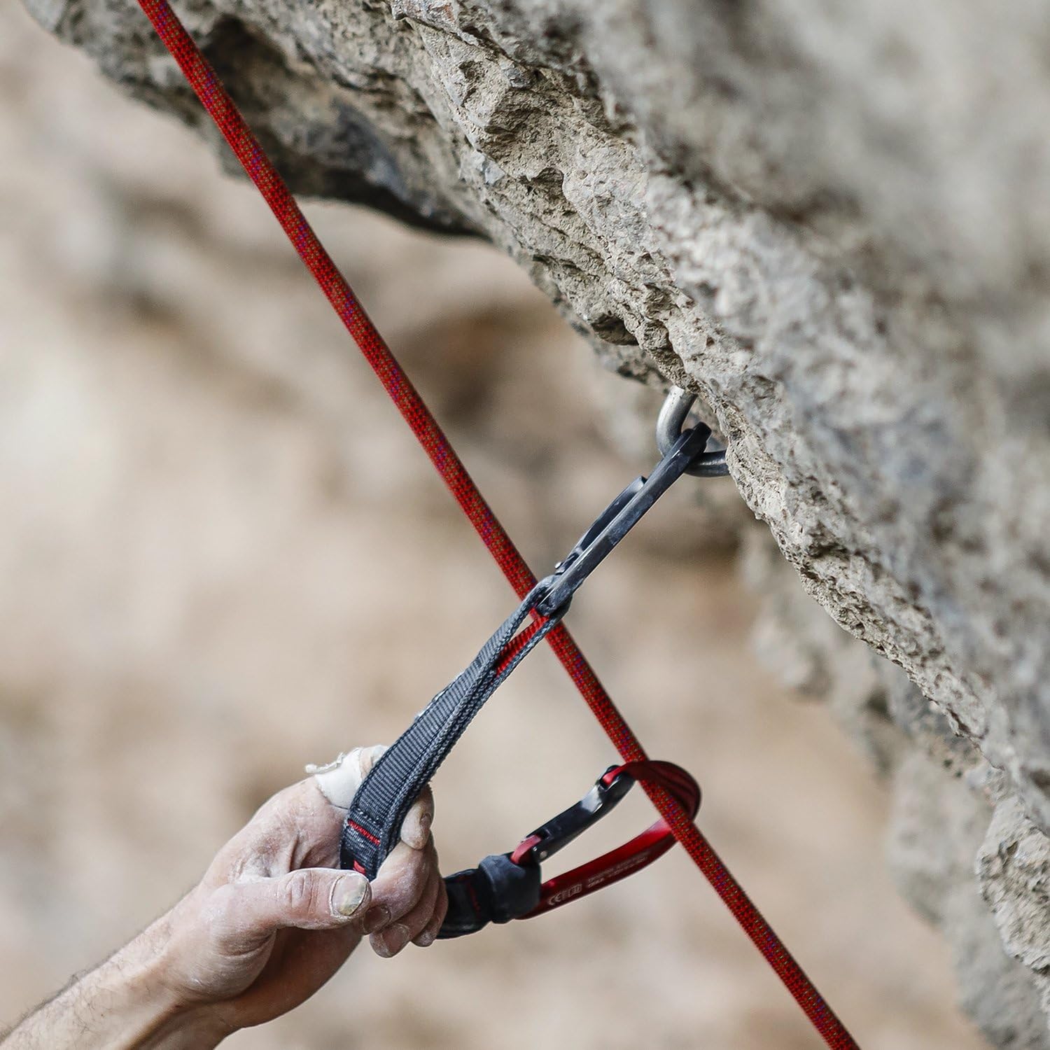 FIXE - Pack 4 Cintas Exprés Picot para Escalada Deportiva, Mosquetones Ligeros con Nariz Cónica, Snagfree y Doble Verruga, Cinta de Poliamida 25 mm, EN 12275