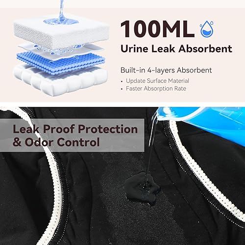 Miniatura 19 de Ropa interior para incontinencia para mujer, paquete de 6 calzoncillos de incontinencia lavables para mujer, ropa interior para incontinencia