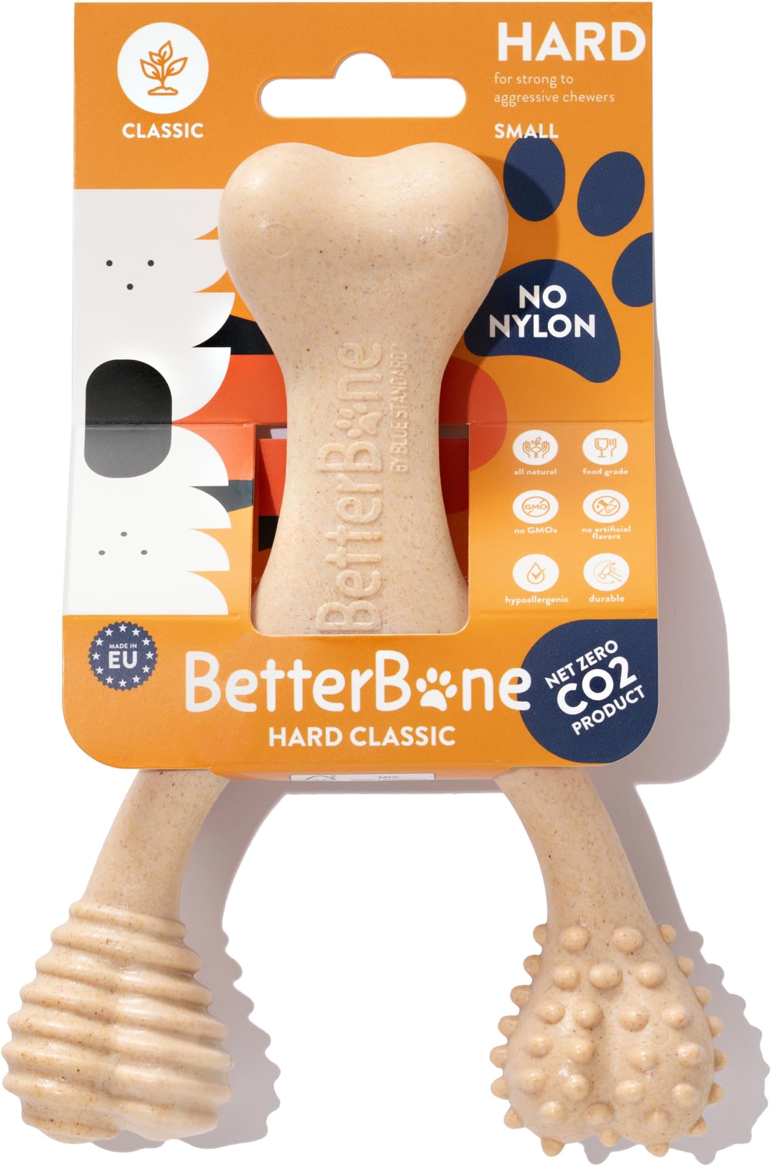 BetterBone - Hard Density - Ideal for Strong to Aggressive Chewers - All-Natural, Nylon-Free Dog Chew Toys - Non-Toxic, Promotes Dental Health, Splinter-Resistant, Sustainably Made