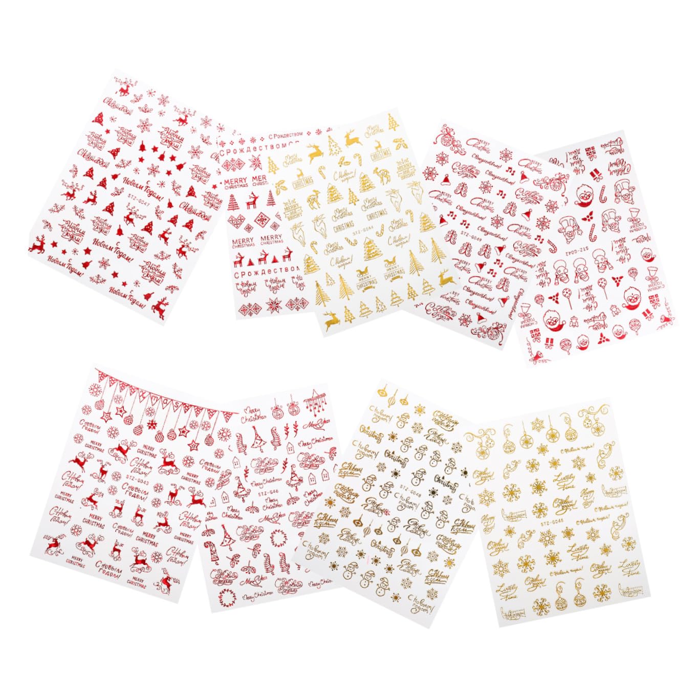 Healvian 27fogli Nail Art Stickers Adesivi Autoadesivi Per Unghie Con Design Natalizio Decorazioni Per Manicure Facile Da Usare e Sicuro Per Tutti Tipi Di Unghie