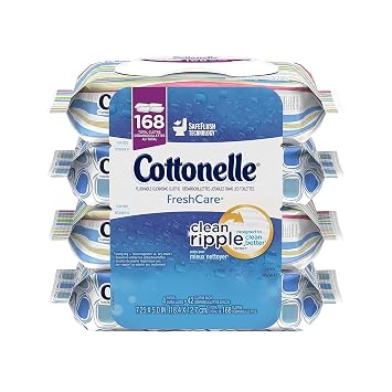 Cottonelle Fresh Care Flushable Cleansing Cloths, 42 Sheets, Count of 4 packaging may vary